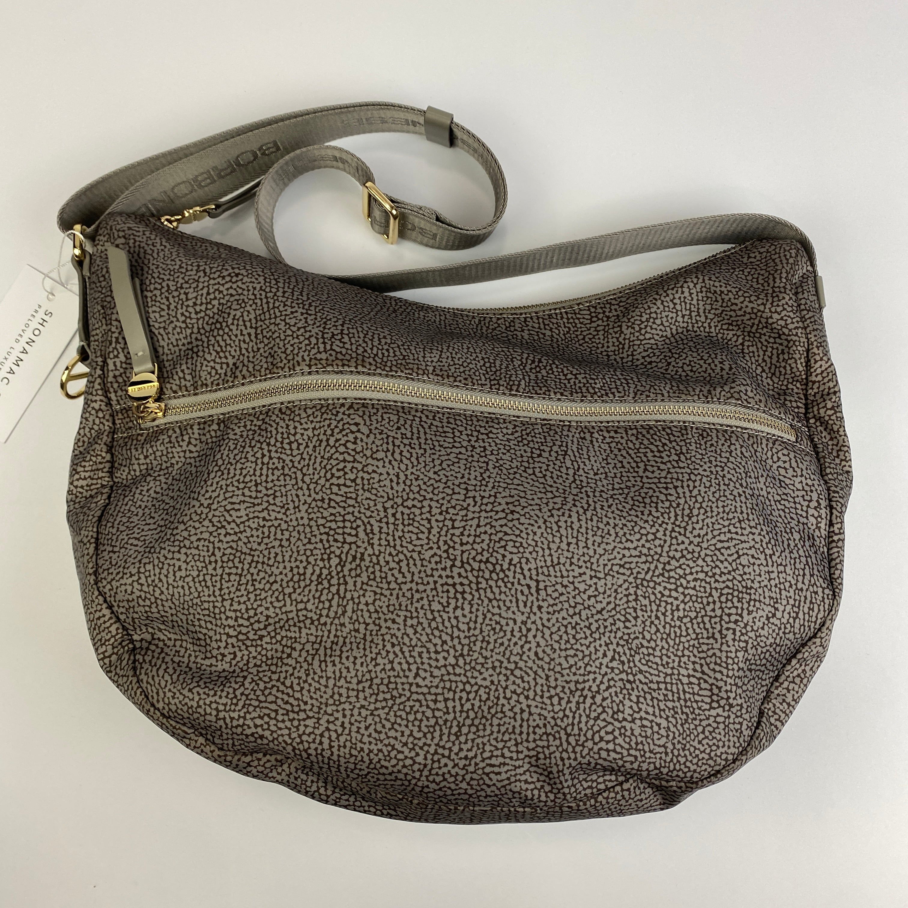 Borbonese New £235 Mushroom Print Nylon Luna Messenger Bag