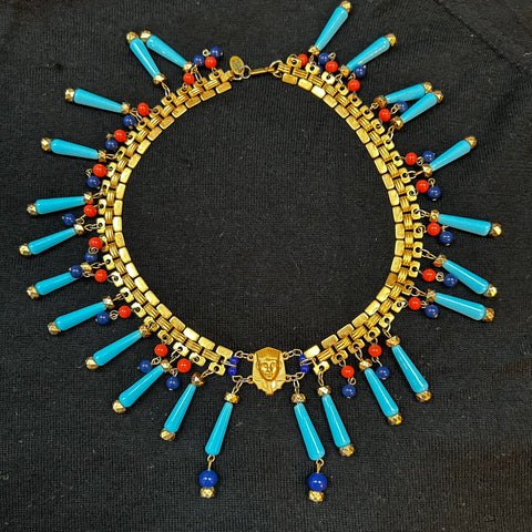 Miriam Haskell Vintage Egyptian Revival Necklace