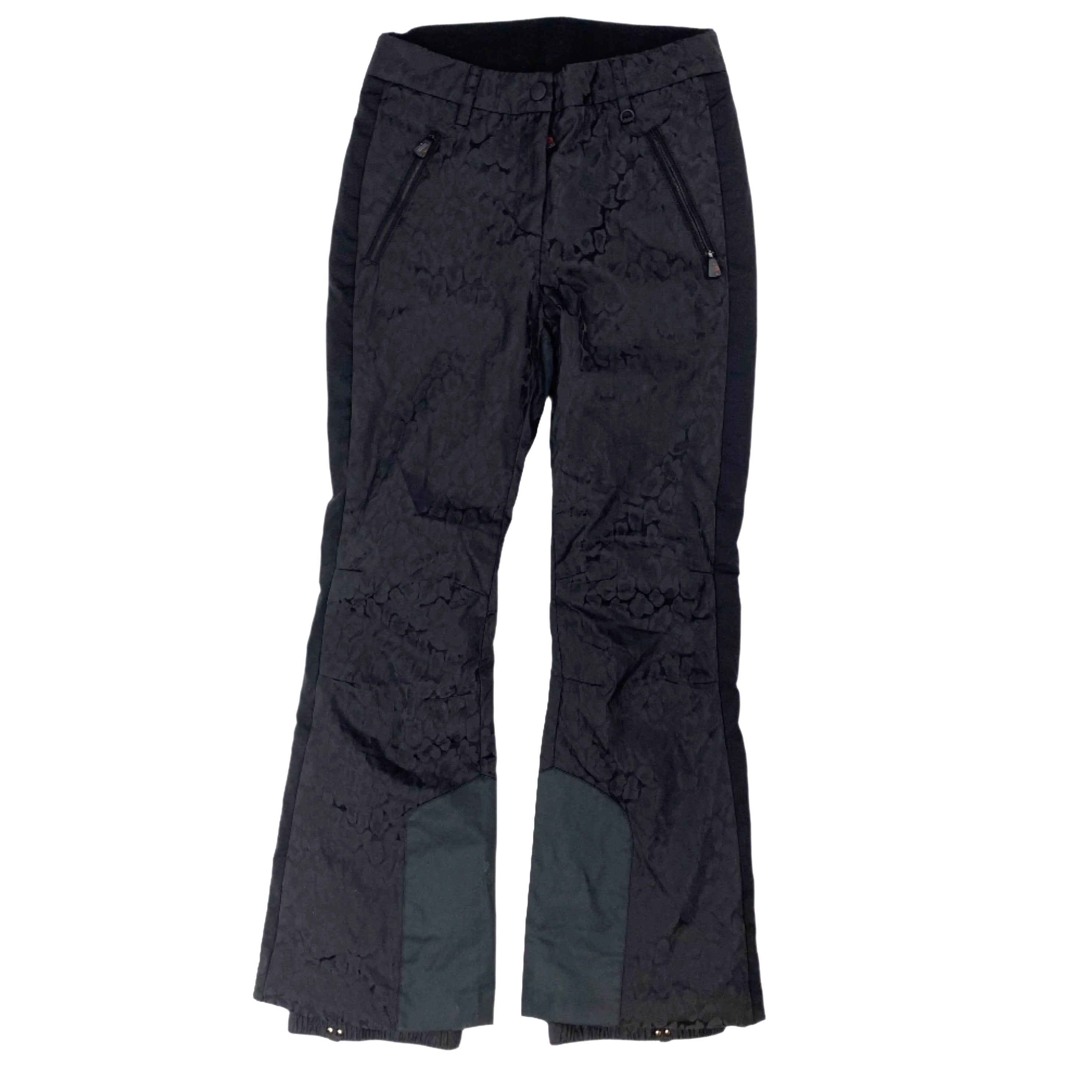 Moncler £540 Black Leopardprint Sportive Ski Pants XS