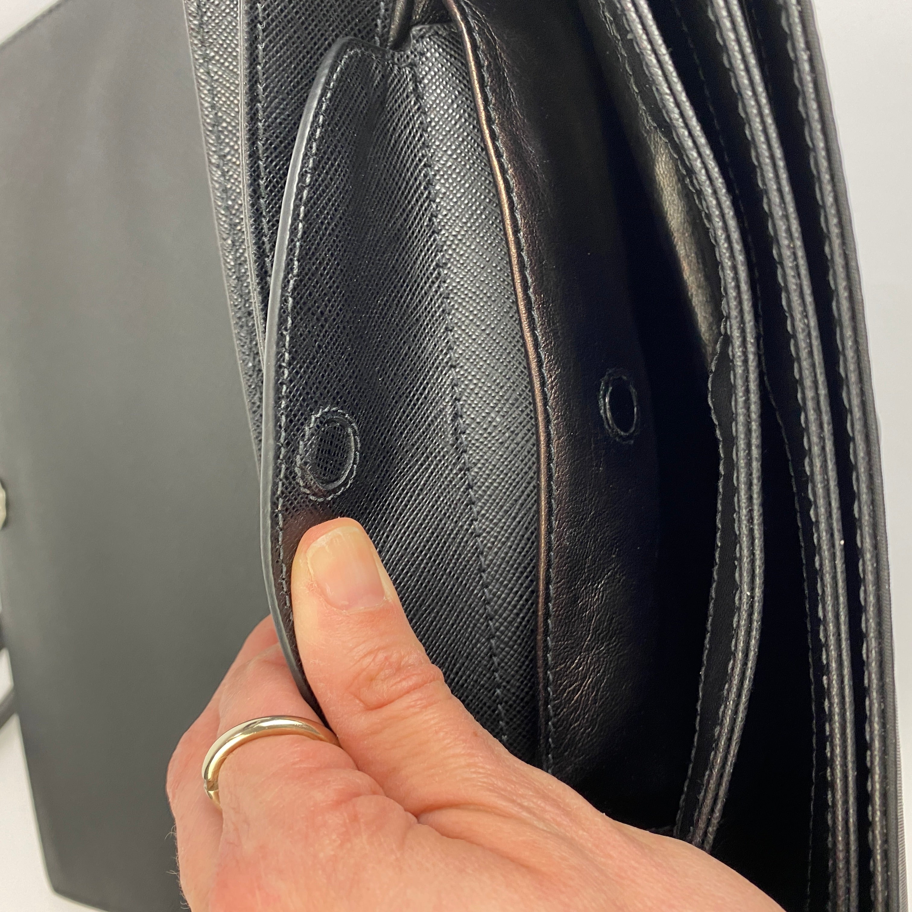 Prada Black Nylon & Saffiano Envelope Bag