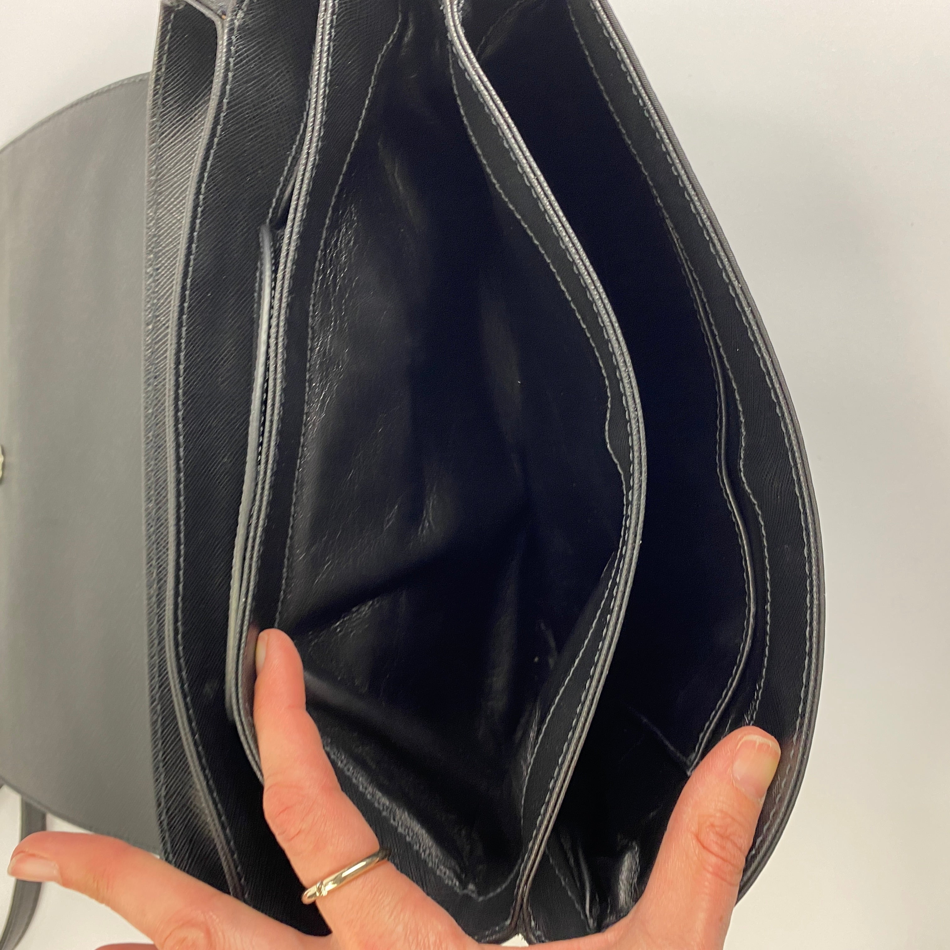 Prada Black Nylon & Saffiano Envelope Bag