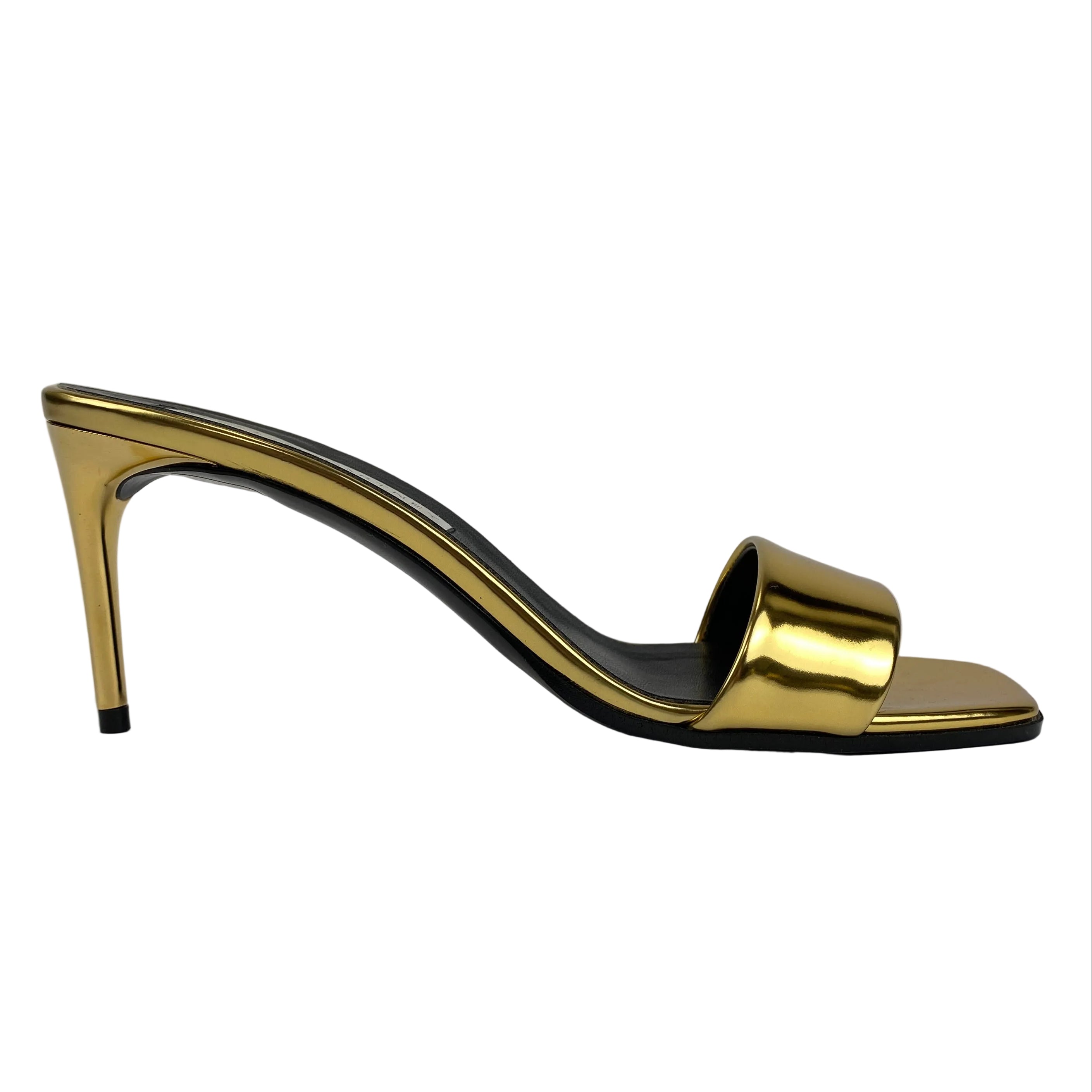 Stella McCartney New Gold Vegan Leather Mules 38.5