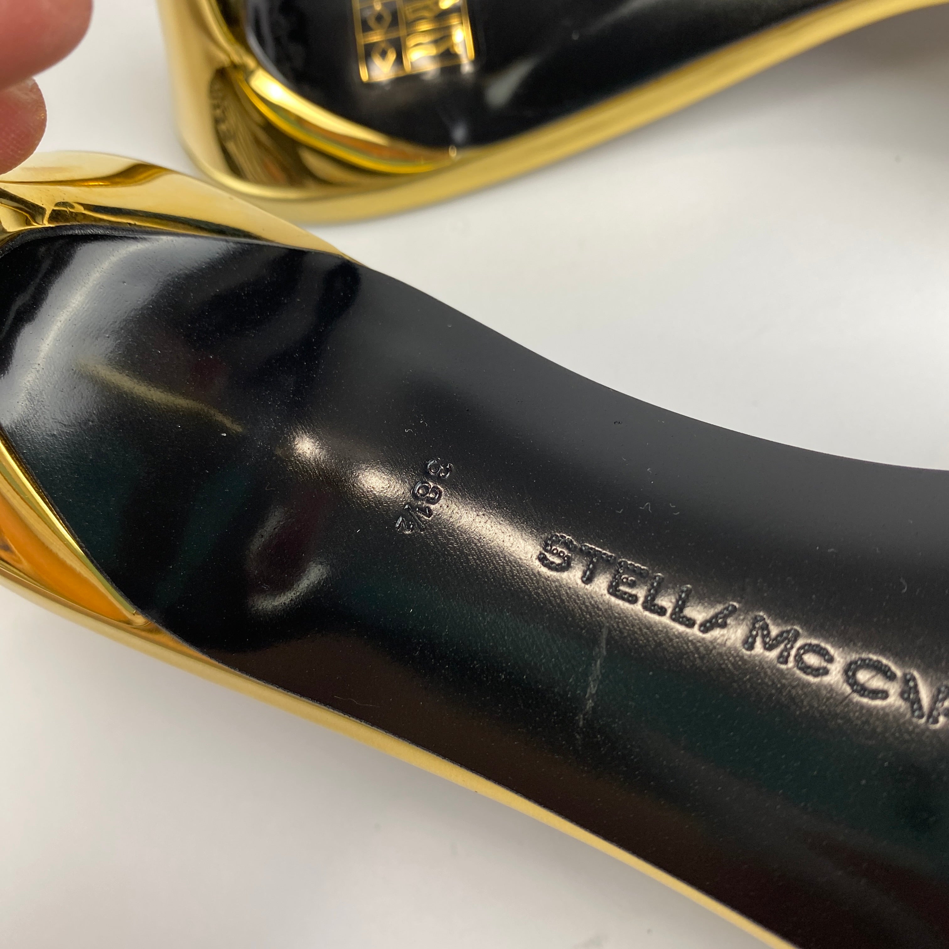 Stella McCartney New Gold Vegan Leather Mules 38.5