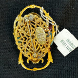 Miriam Haskell Vintage Scarab Beetle Egyptian Revival Brooch