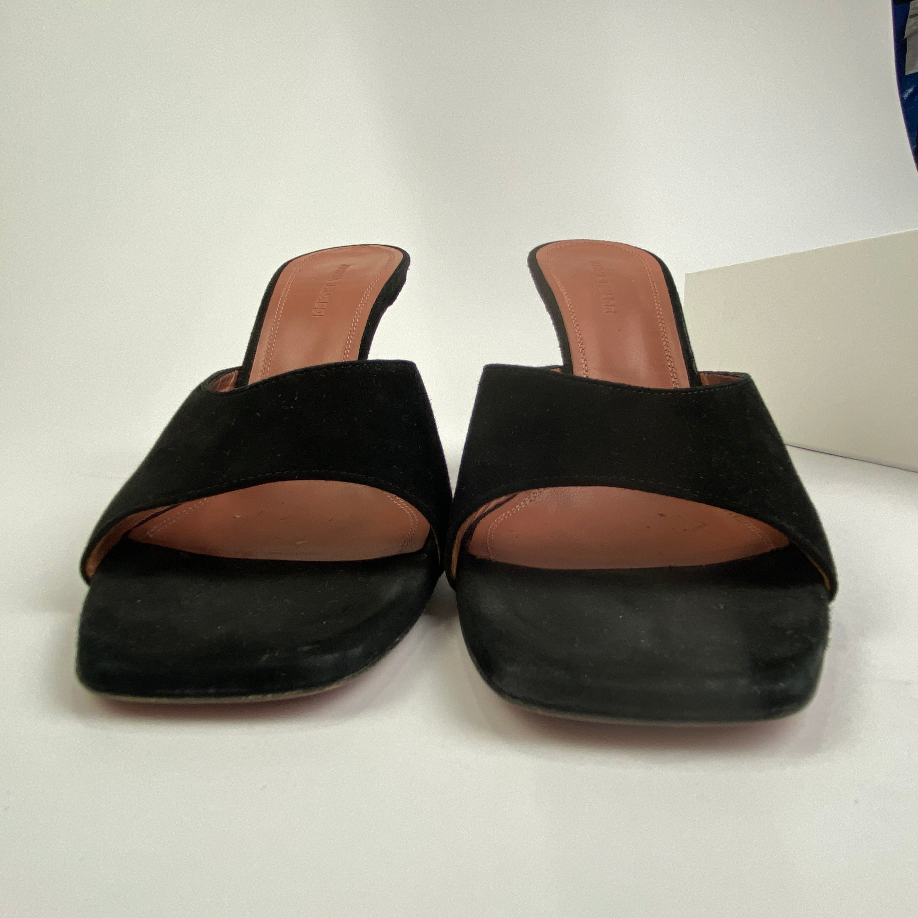Amina Muaddi £565 Black Suede Lupita Mules 39