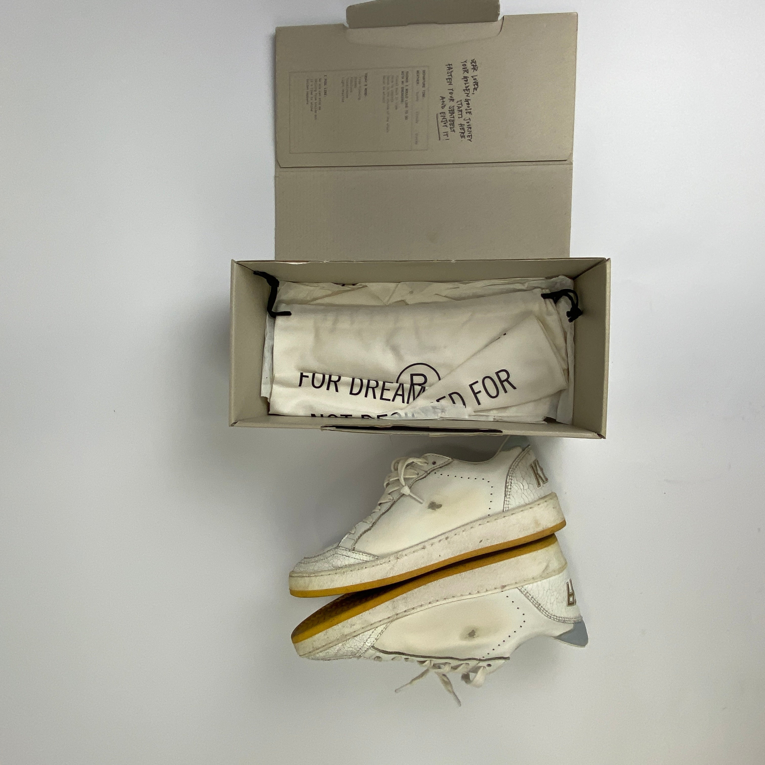 Golden Goose £470 White Cracked Leather Ball Star Trainers 38