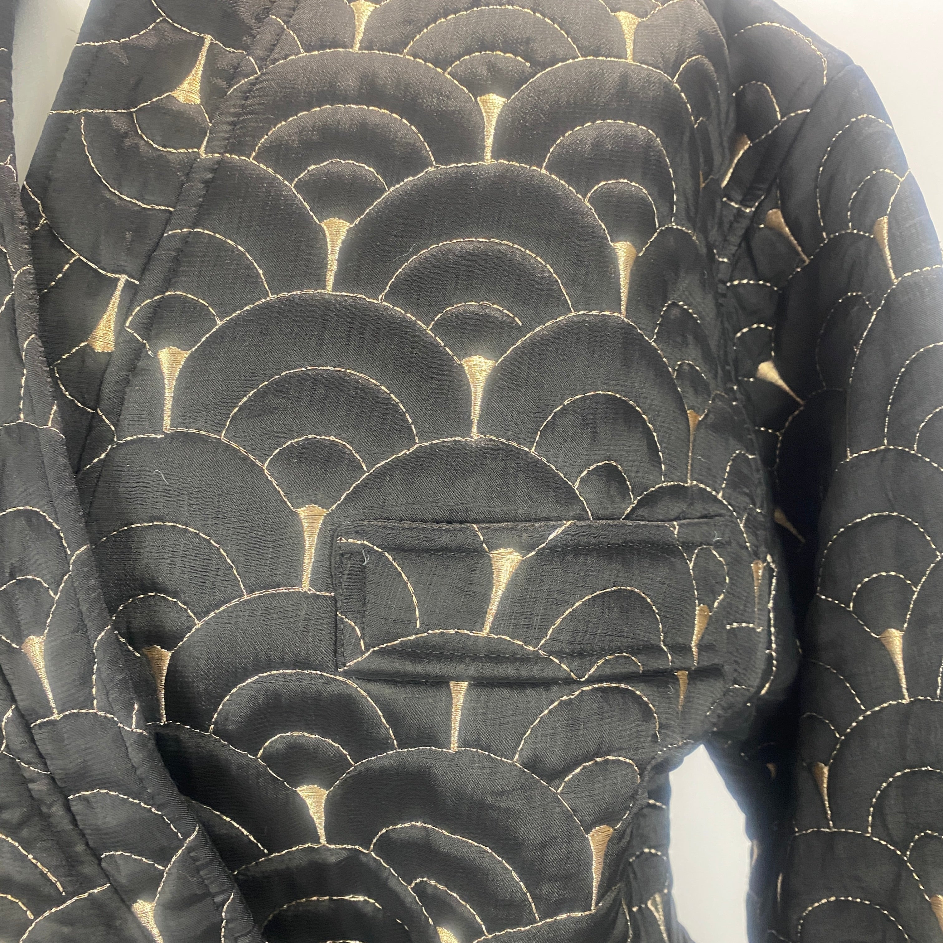 Antik Batik New £340 Black & Gold Quilted Casbah Jacket S/M