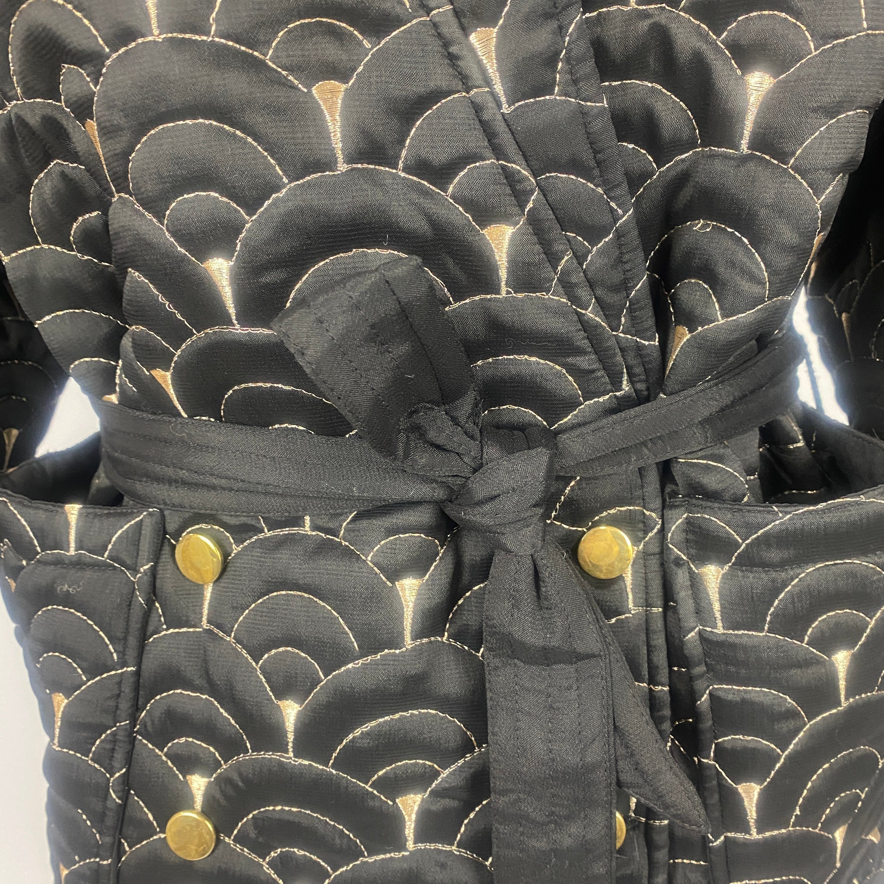 Antik Batik New £340 Black & Gold Quilted Casbah Jacket S/M