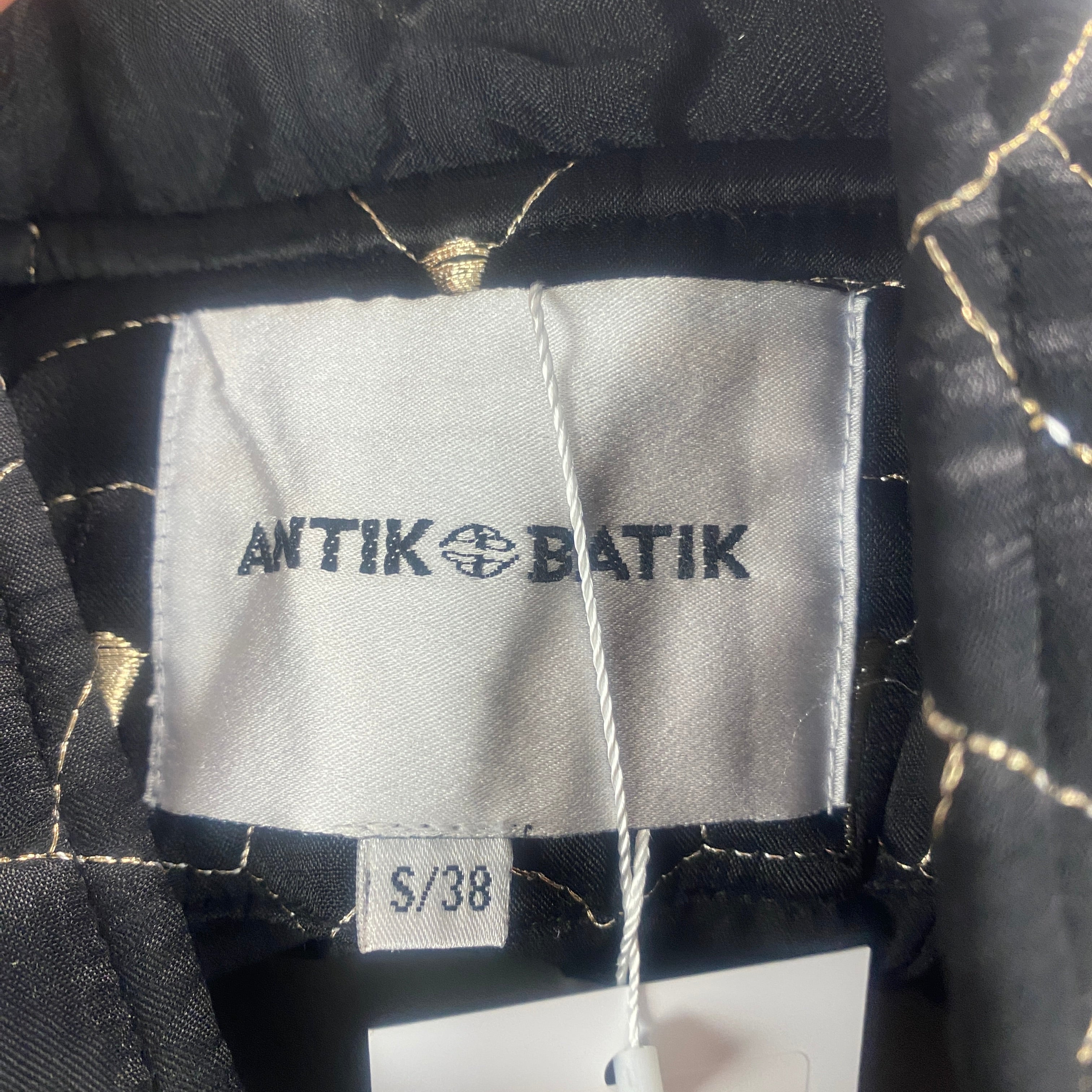 Antik Batik New £340 Black & Gold Quilted Casbah Jacket S/M