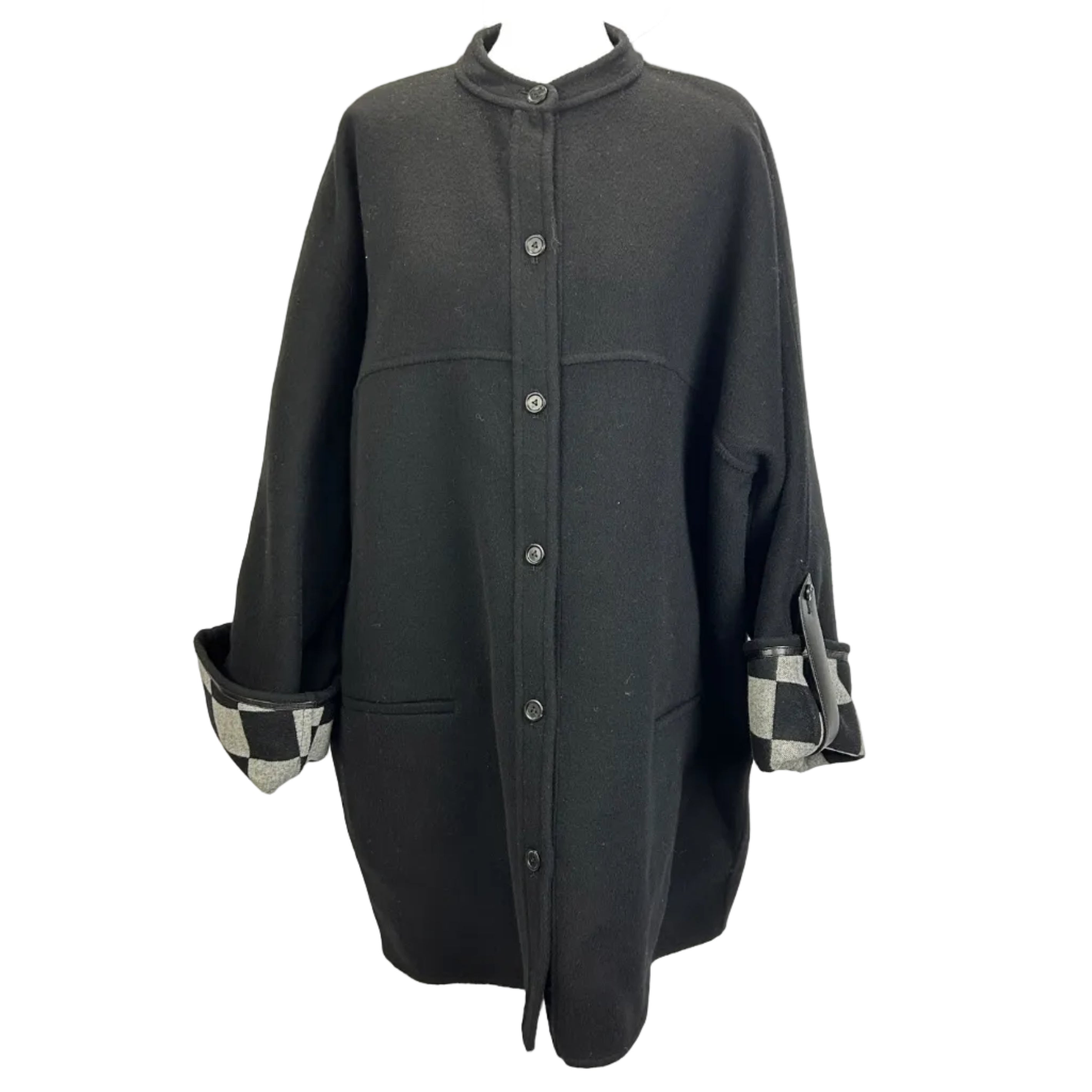 Louis Vuitton New £4250 Black & Daimer Print Coat M/L/XL