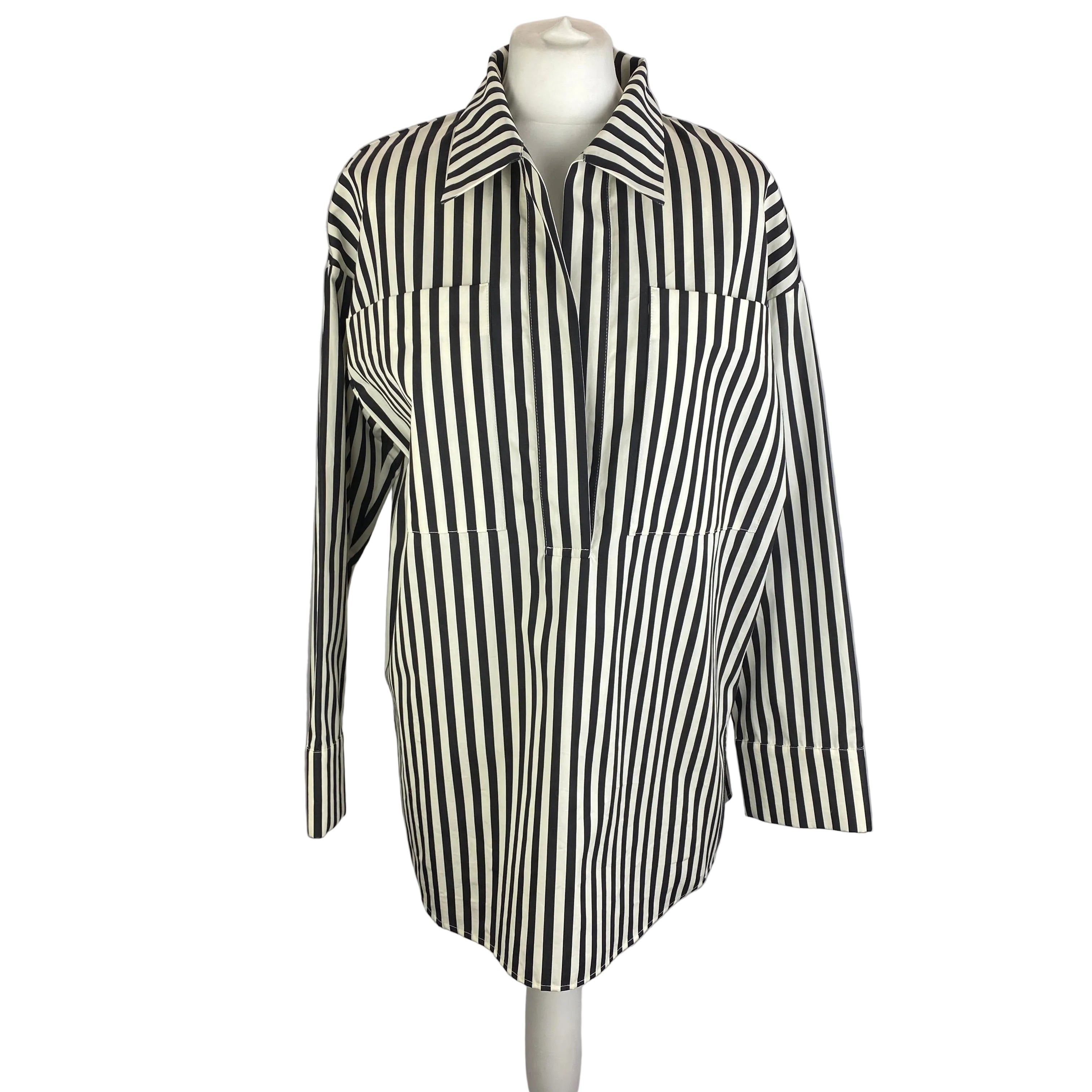Tove New £365 Black Stripe Cotton James Tunic Top XS-L