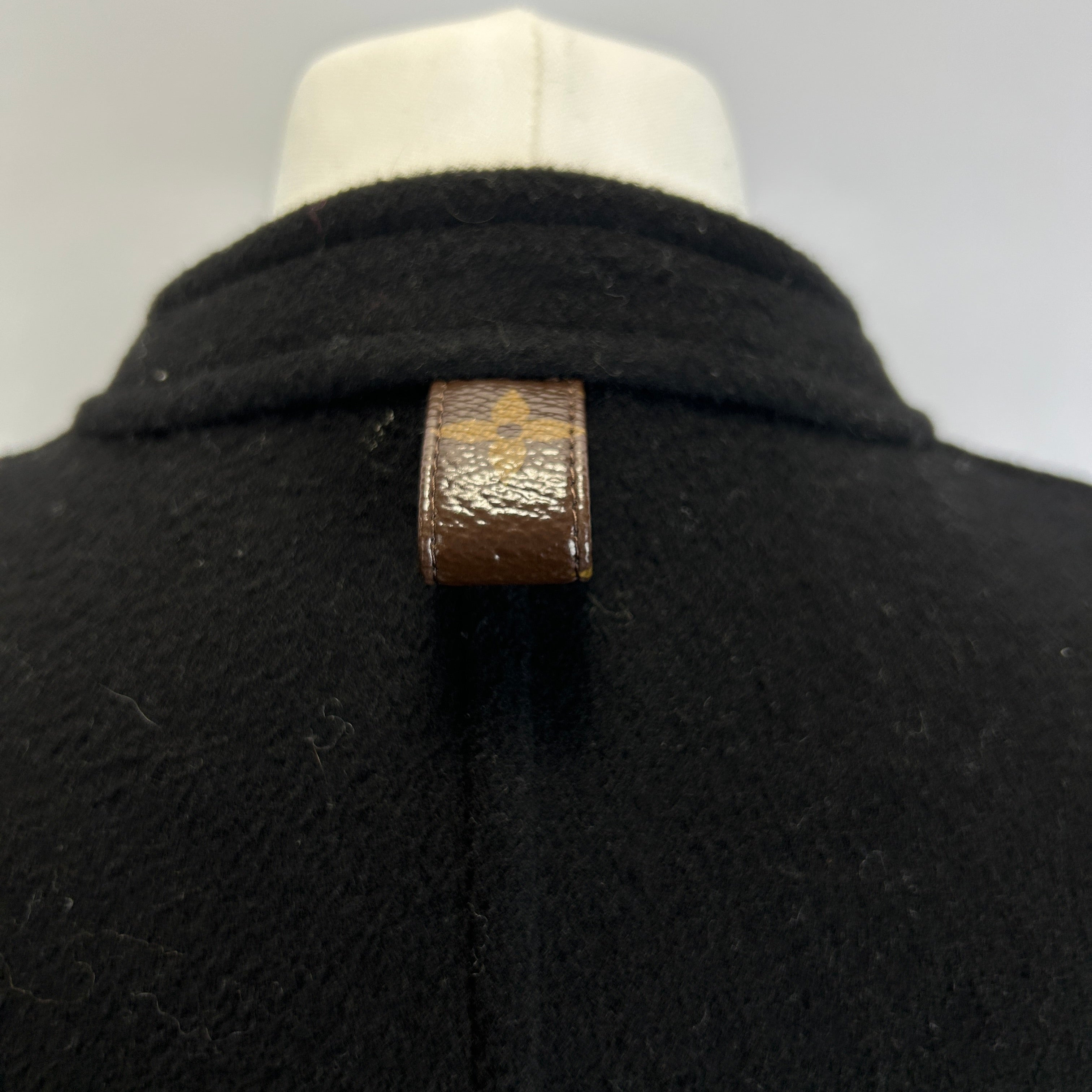 Louis Vuitton New £4250 Black & Daimer Print Coat M/L/XL