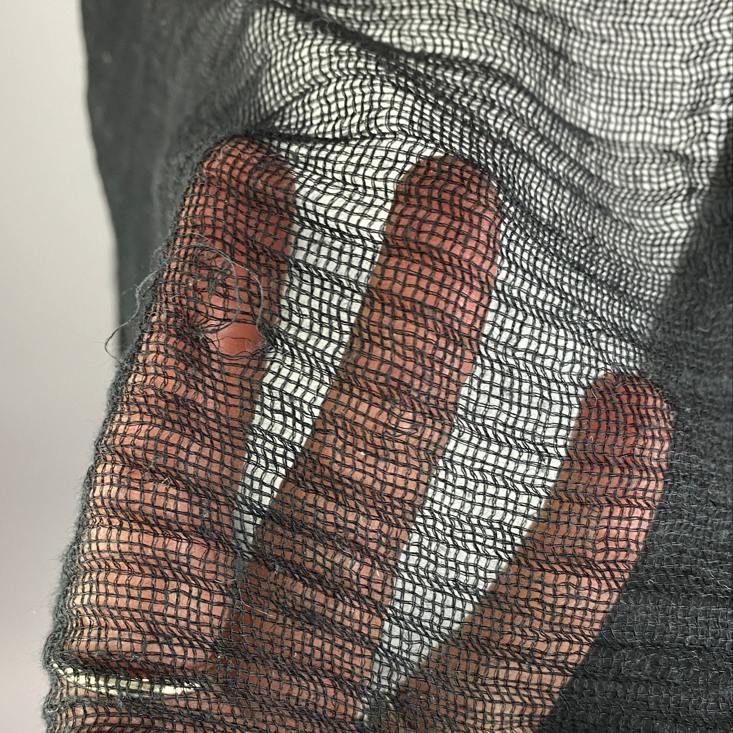 Faliero Sarti Black Loose Weave Modal & Silk Large Scarf