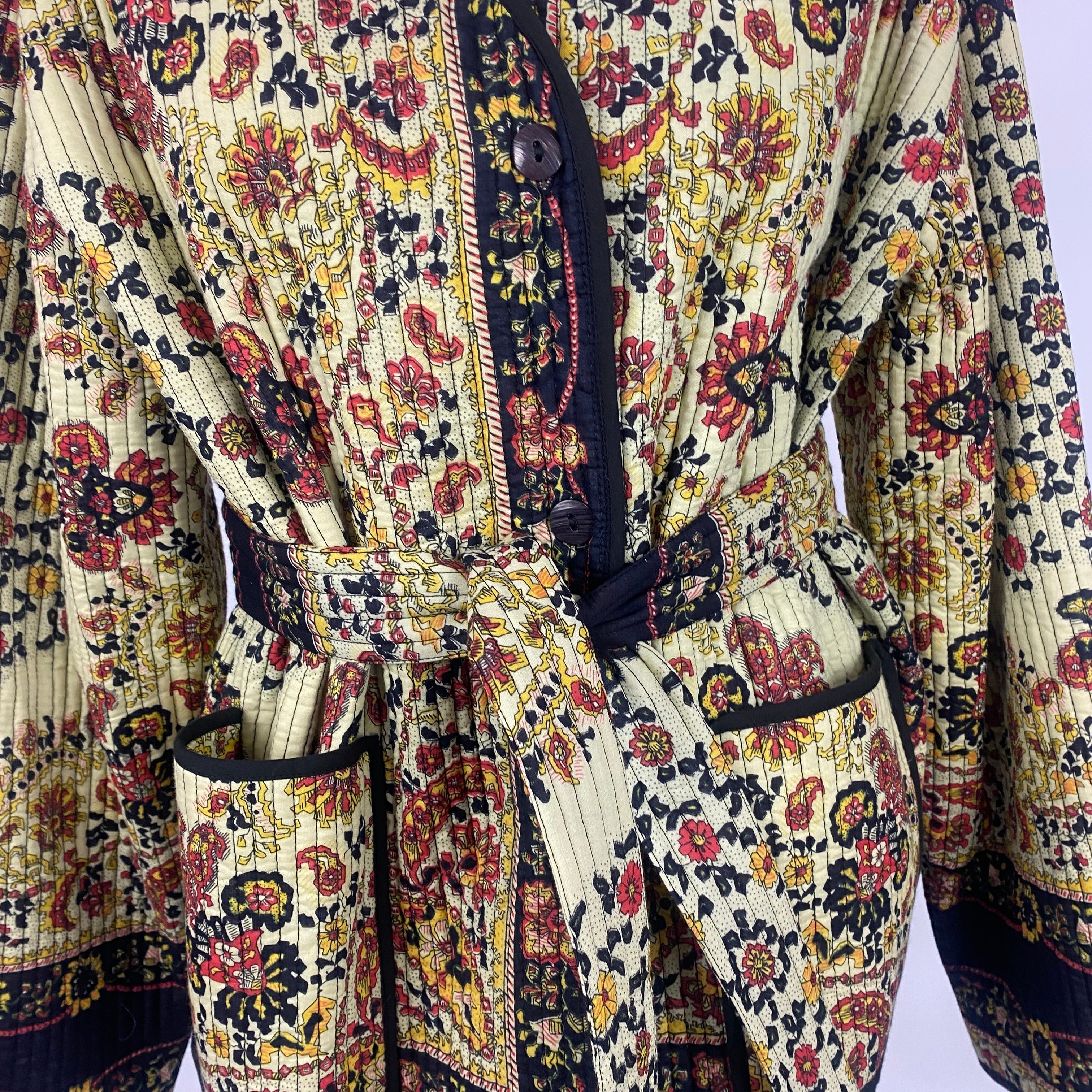 Antik Batik New £320 Floral Quilted Cotton Jacket S/M