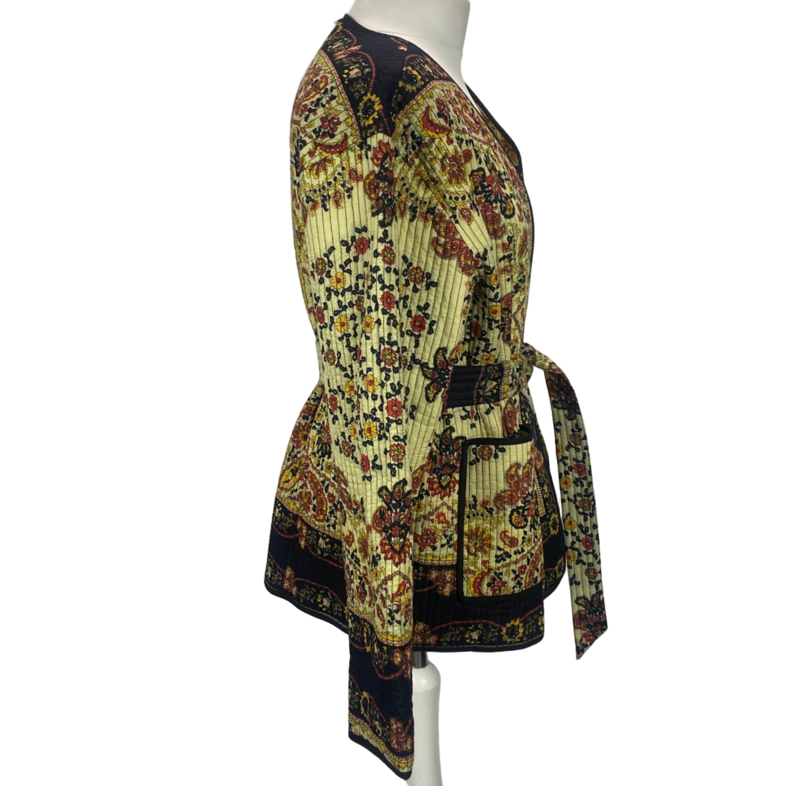 Antik Batik New £320 Floral Quilted Cotton Jacket S/M