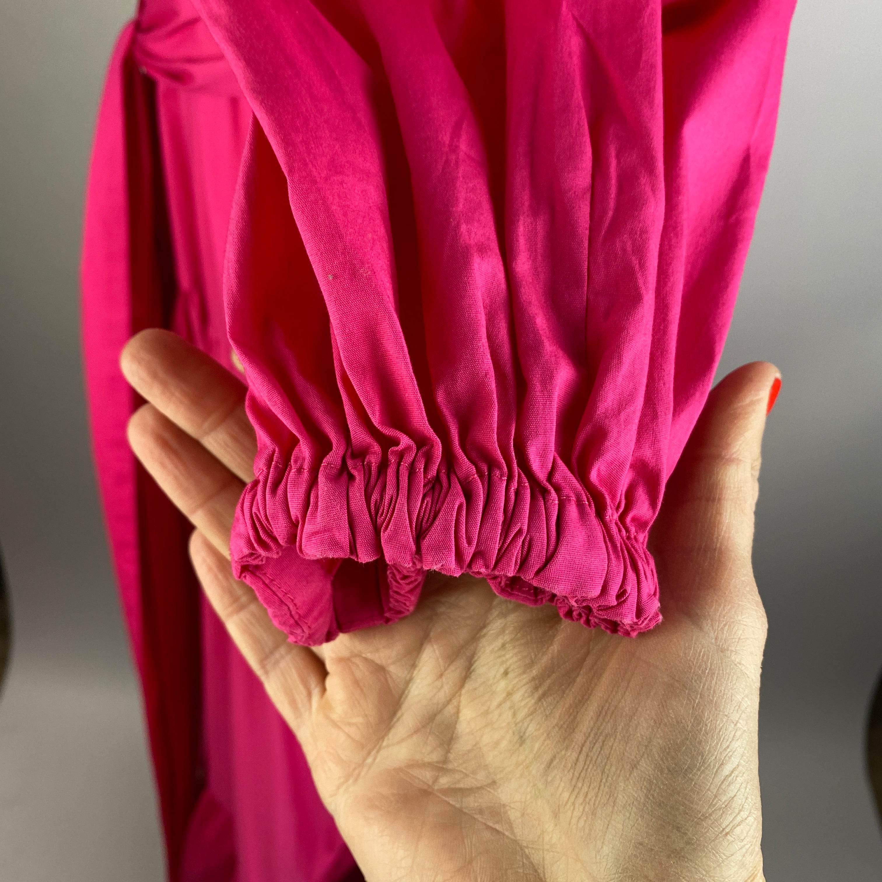 Lonai £395 Flamingo Pink Cotton Poplin Maxi Dress M