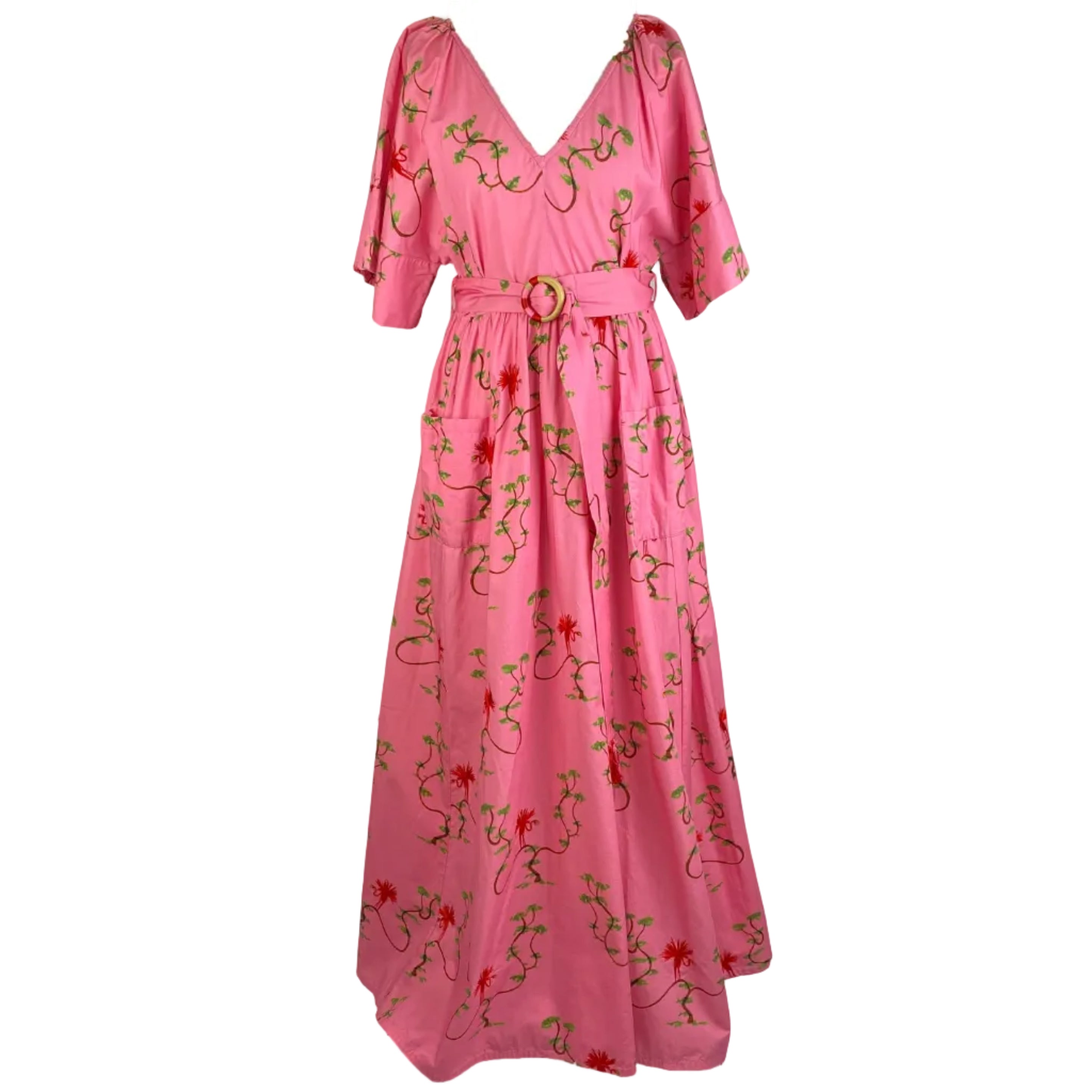Hayley Menzies £450 Pink Print Memories of Utopia Maxi Dress L