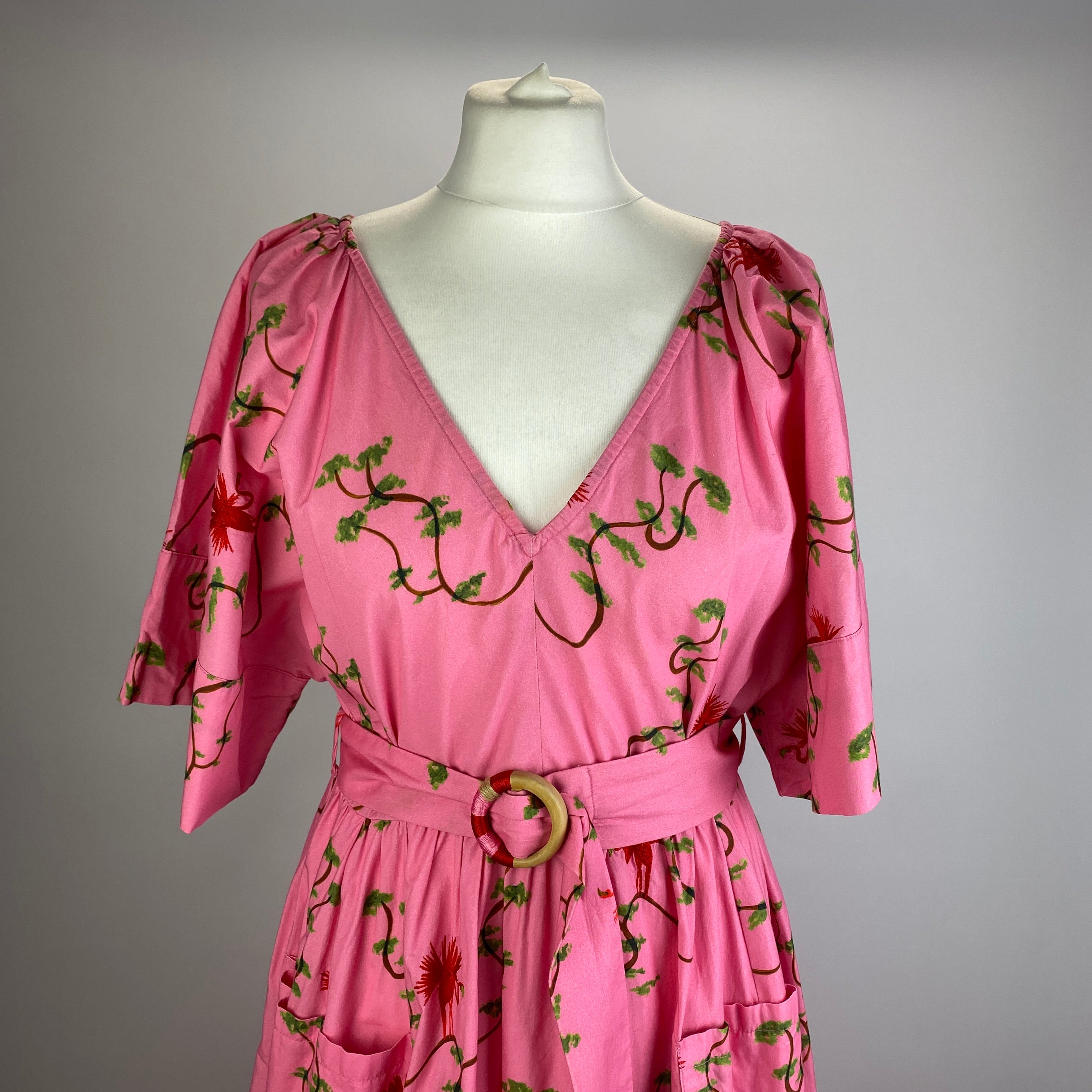 Hayley Menzies £450 Pink Print Memories of Utopia Maxi Dress L