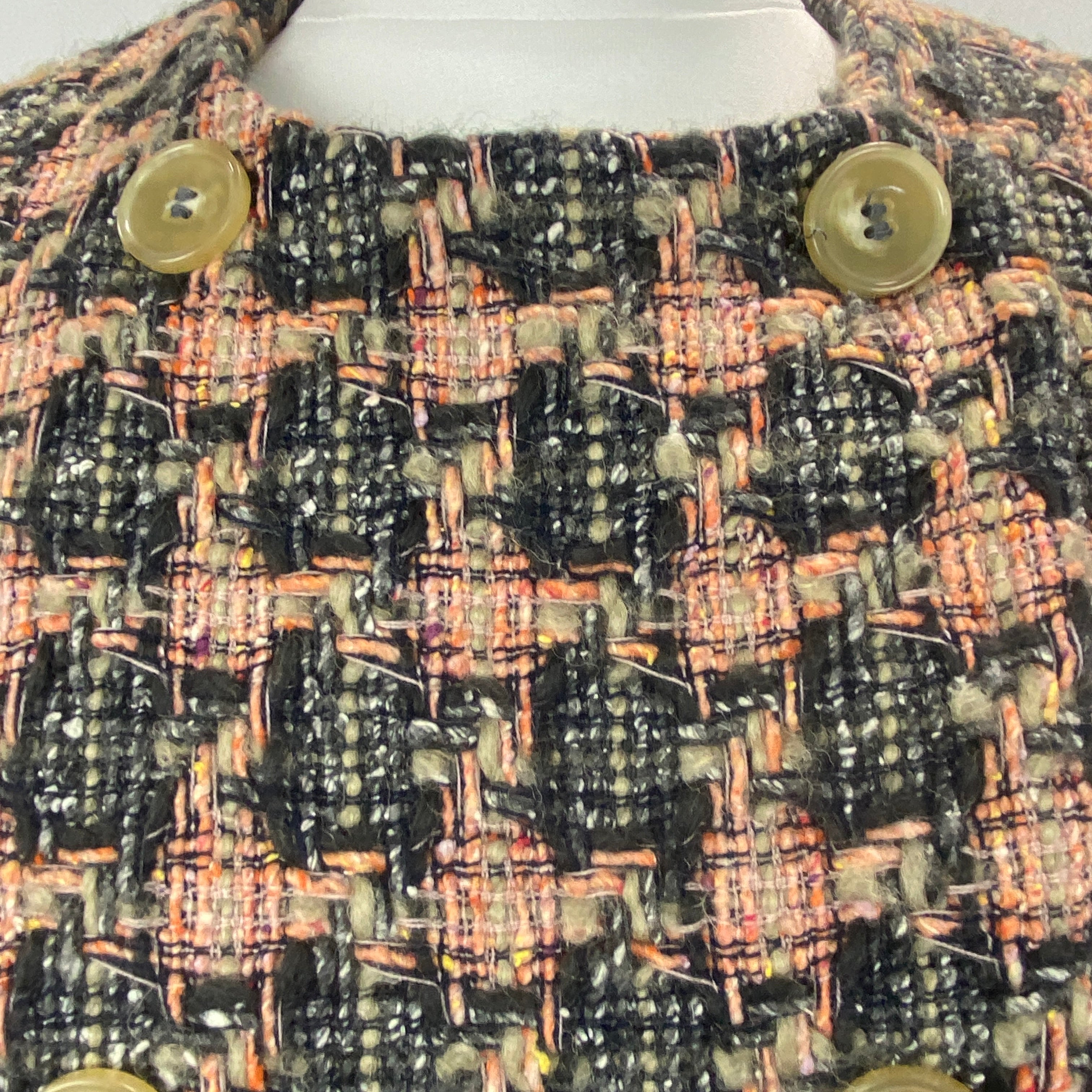 Anna Mason Peach & Sage Tweed Cropped Jacket M