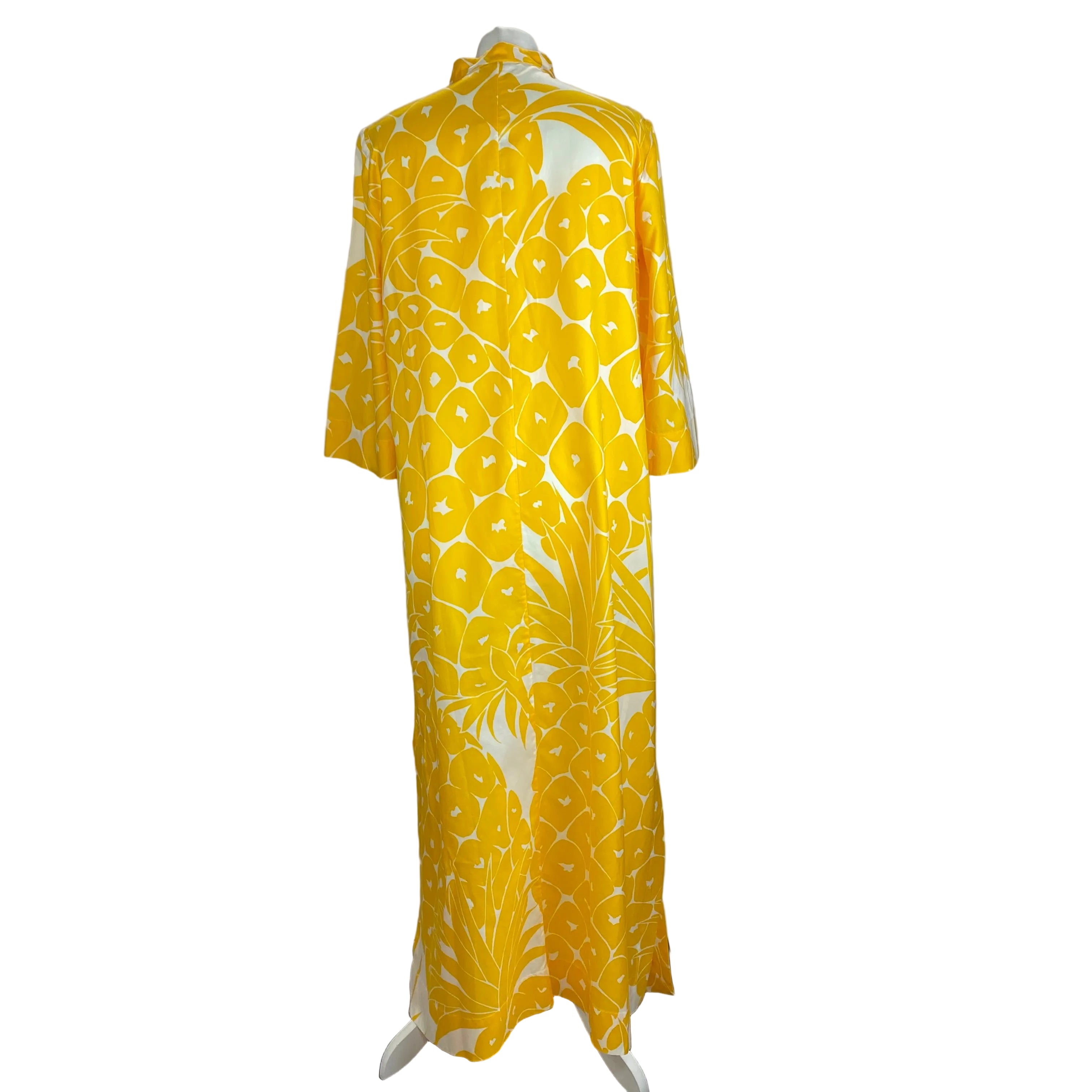 Eres £1130 Yellow Pineapple Print Cotton & Silk Tunic Dress M