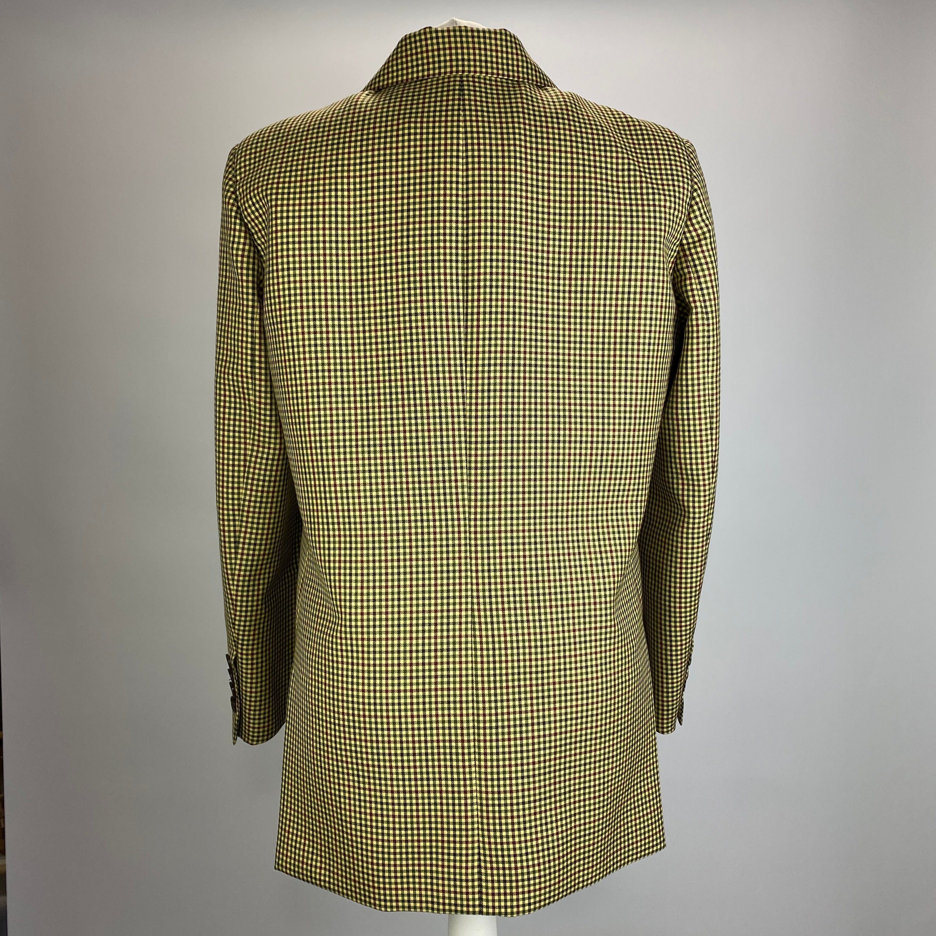 Blaze Milano £1475 Yellow Check Wool & Silk Everynight Blazer M
