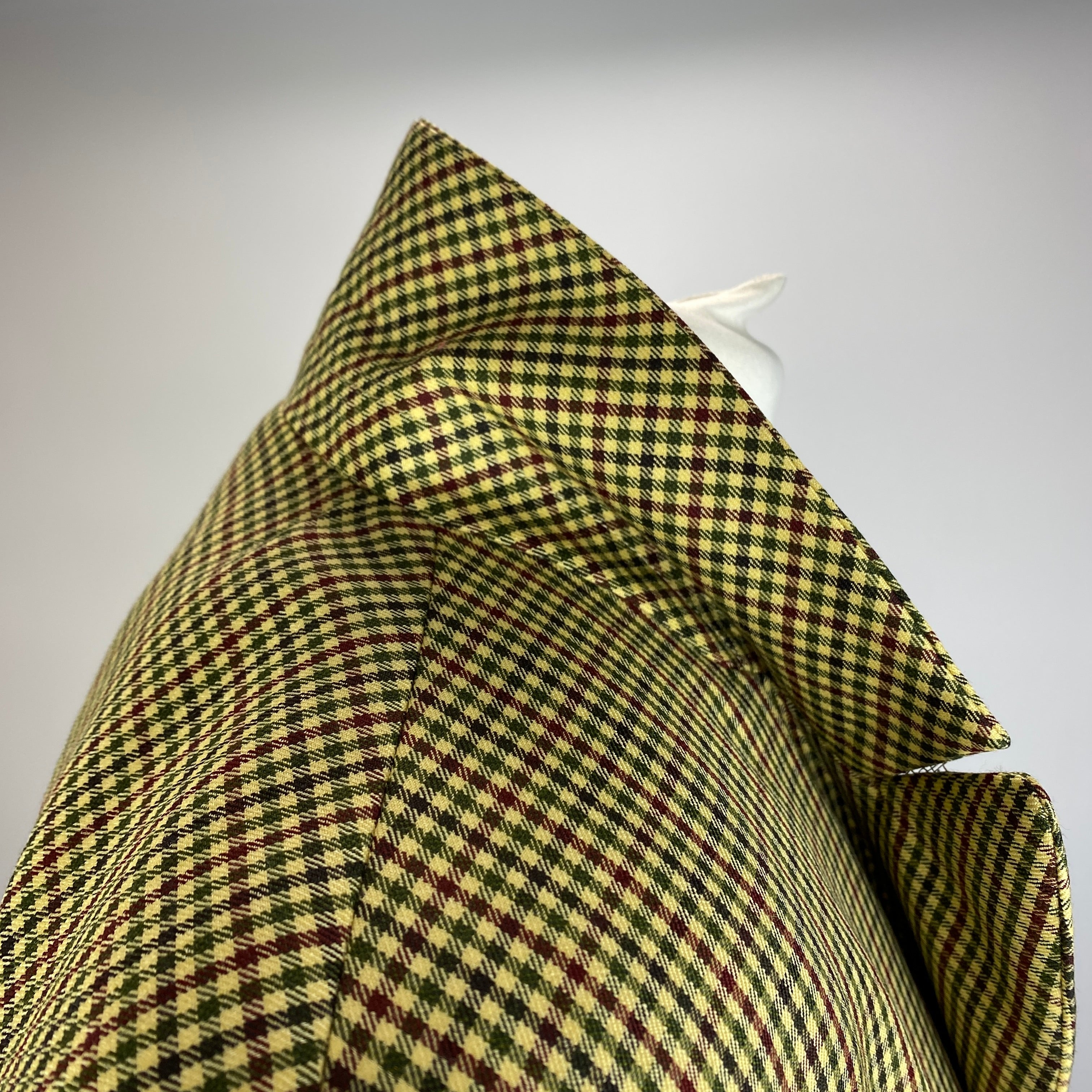 Blaze Milano £1475 Yellow Check Wool & Silk Everynight Blazer M