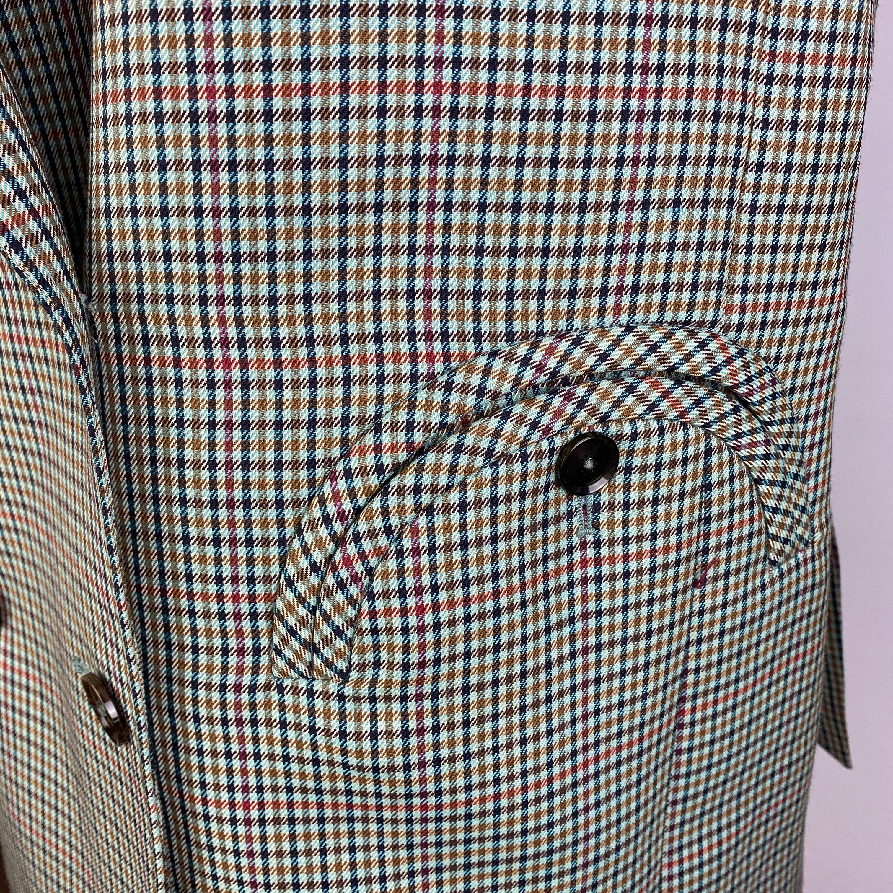 Blaze Milano £1475 Teal Check Wool Everynight Blazer M