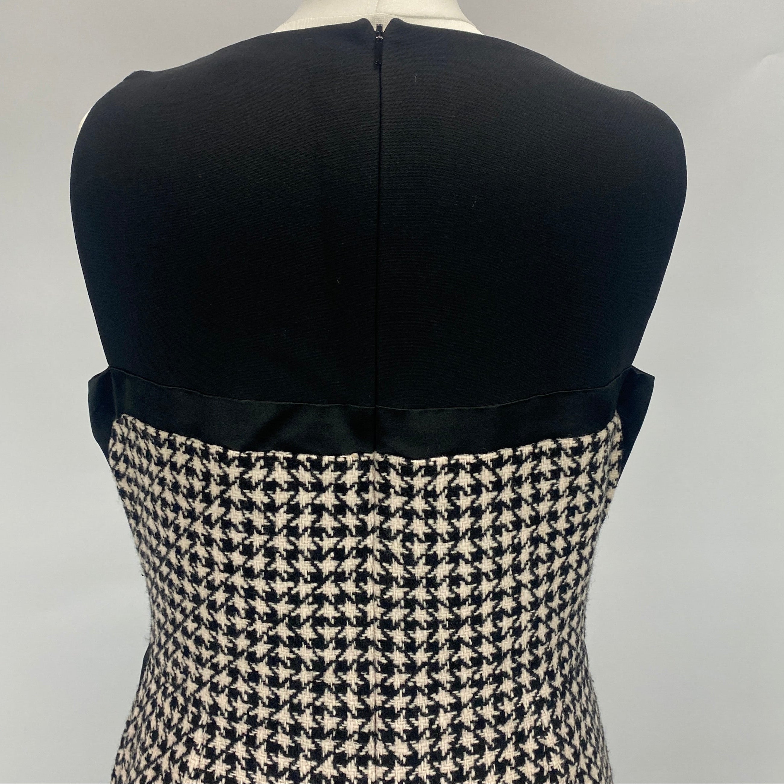 Christian Dior Black & Ivory Cashmere Cannage Check Dress L