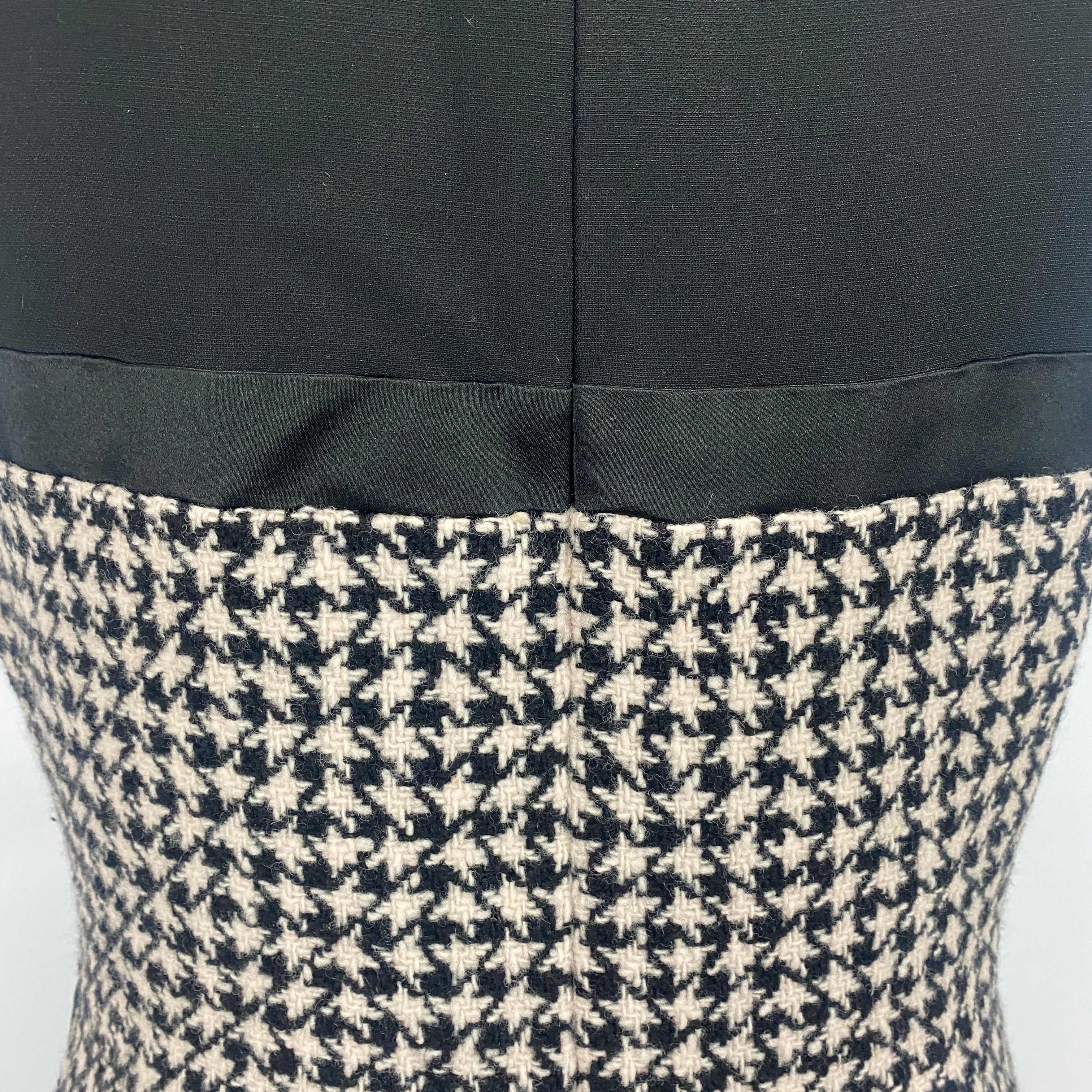 Christian Dior Black & Ivory Cashmere Cannage Check Dress L
