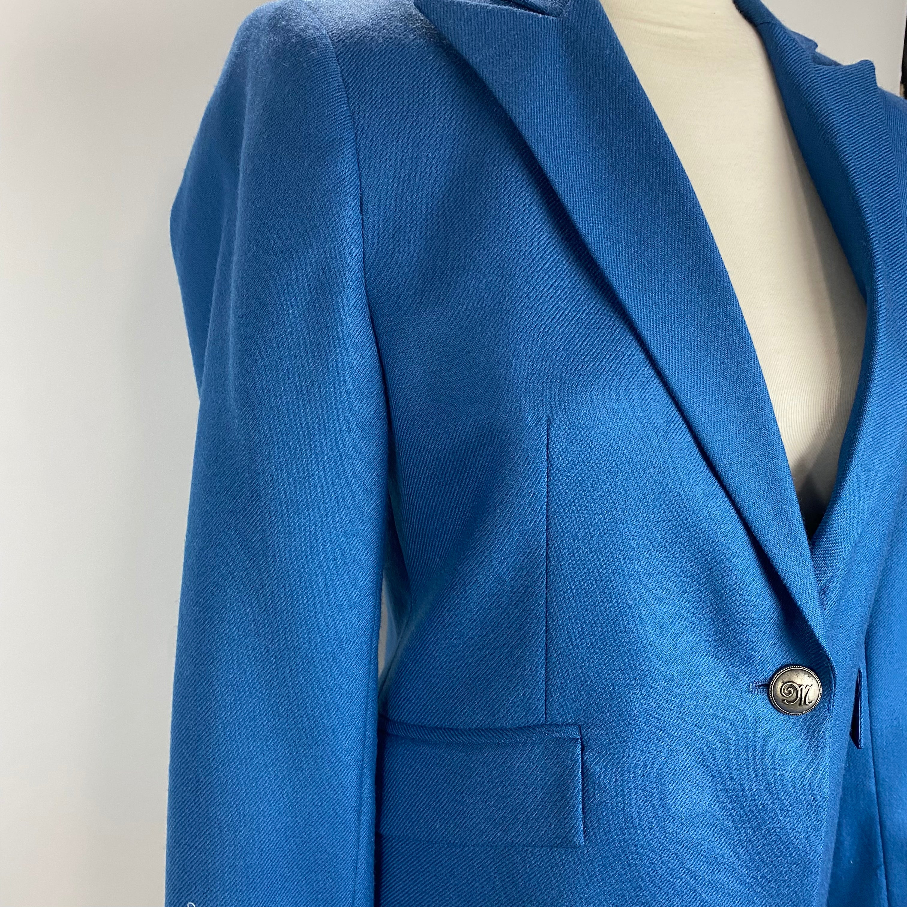 Moloh £675 Blue Wool Single Button Jacket XS