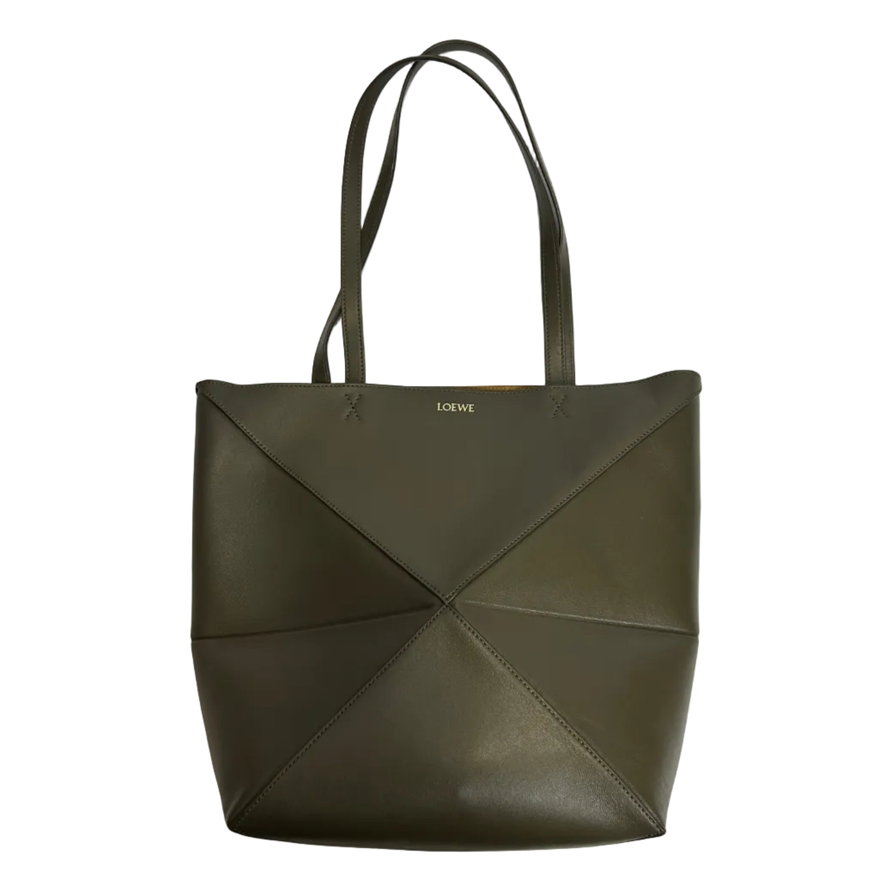 Loewe New £1550 Dark Khaki Puzzle Fold Tote Bag