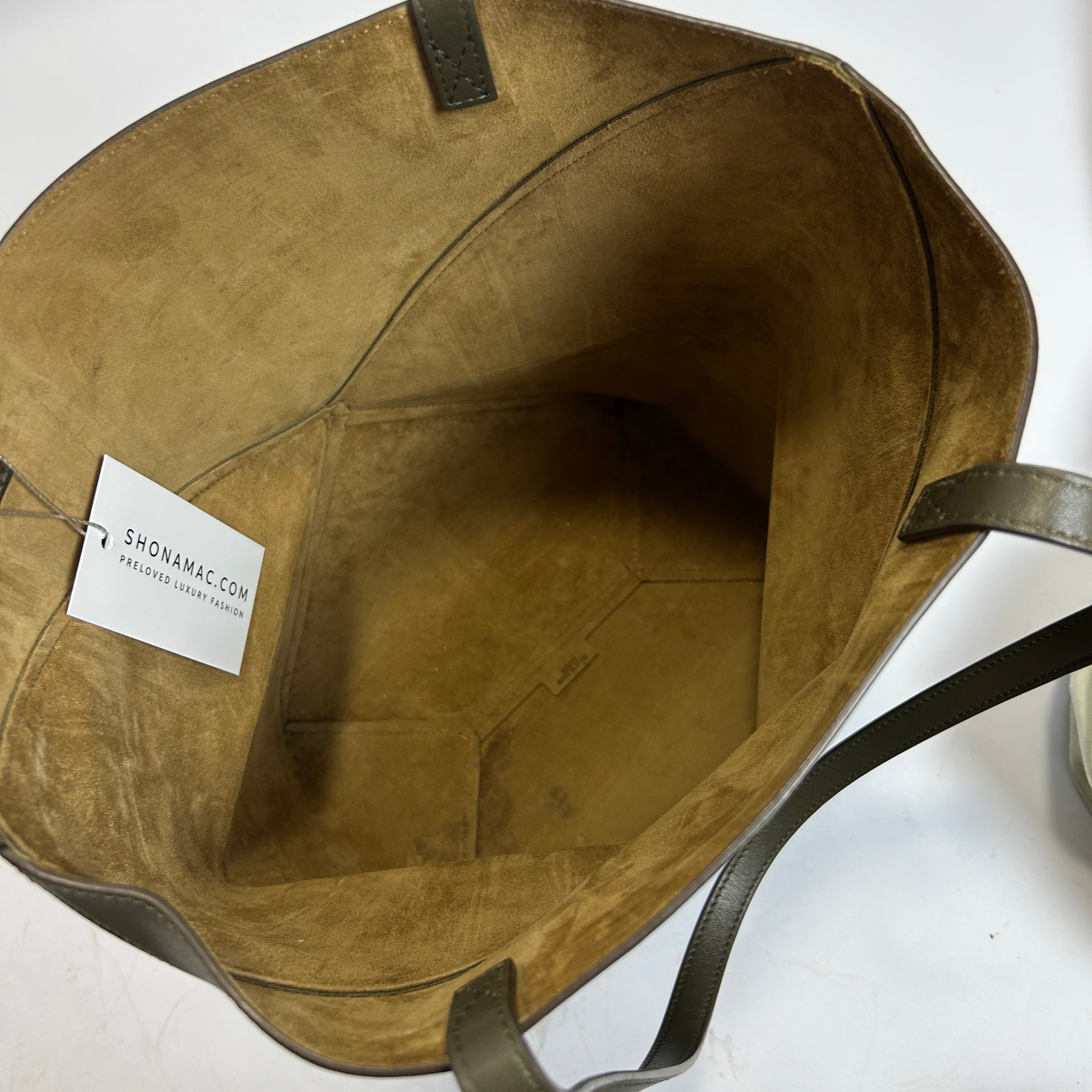 Loewe New £1550 Dark Khaki Puzzle Fold Tote Bag