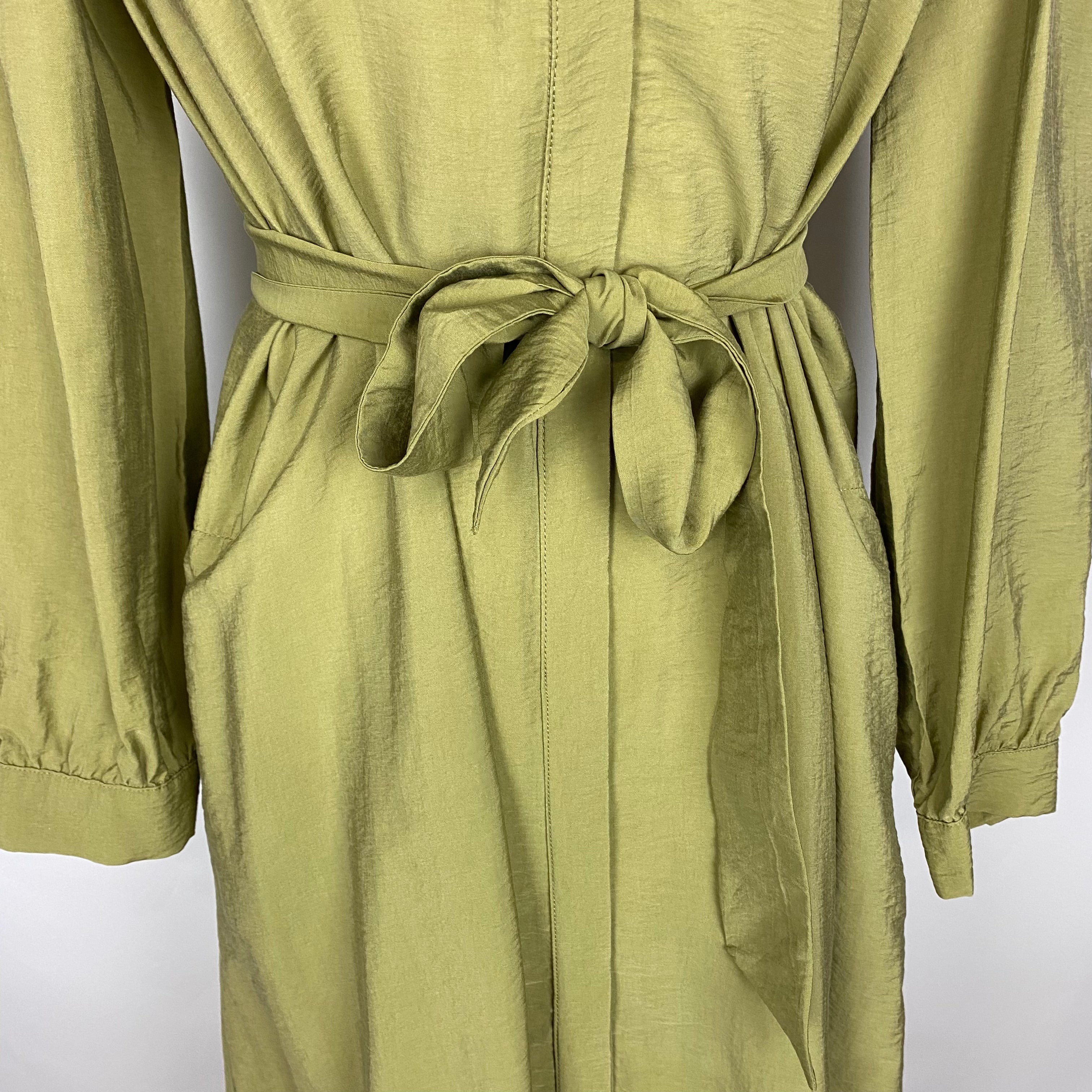 Ba&Sh Pale Olive Belted Shirtdress S