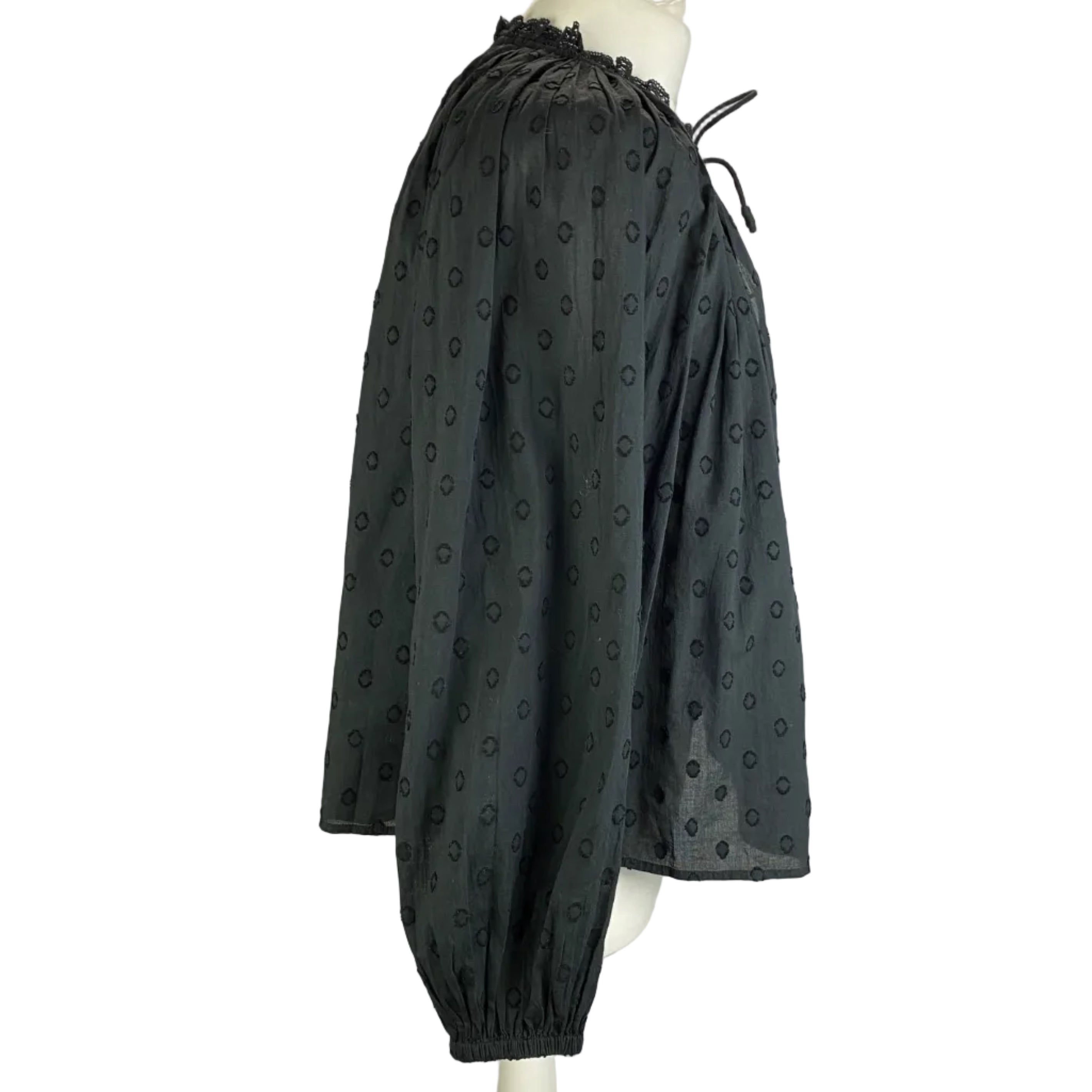Ulla Johnson New Black Embroidered Cotton Top S