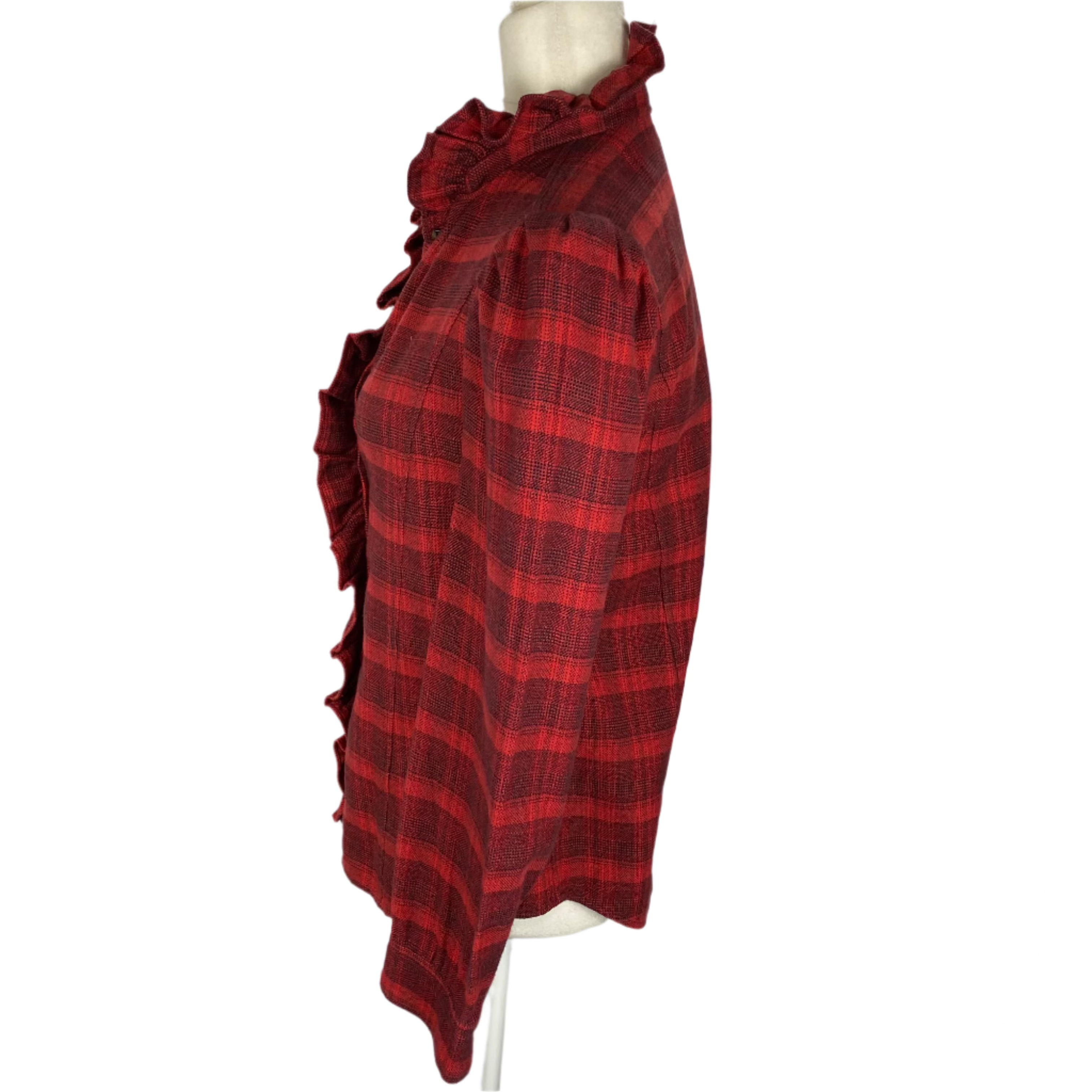 Isabel Marant Etoile Red Plaid Brushed Cotton Blouse M