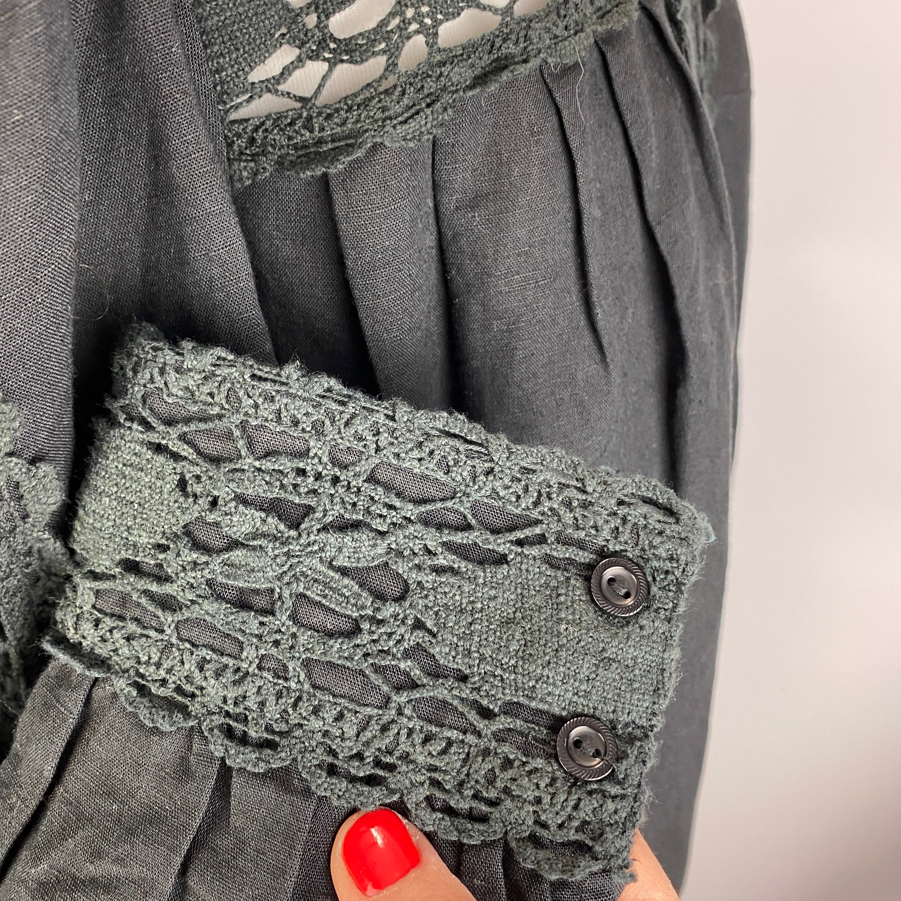 Isabel Marant New Black Crochet Detail Tunic Top M