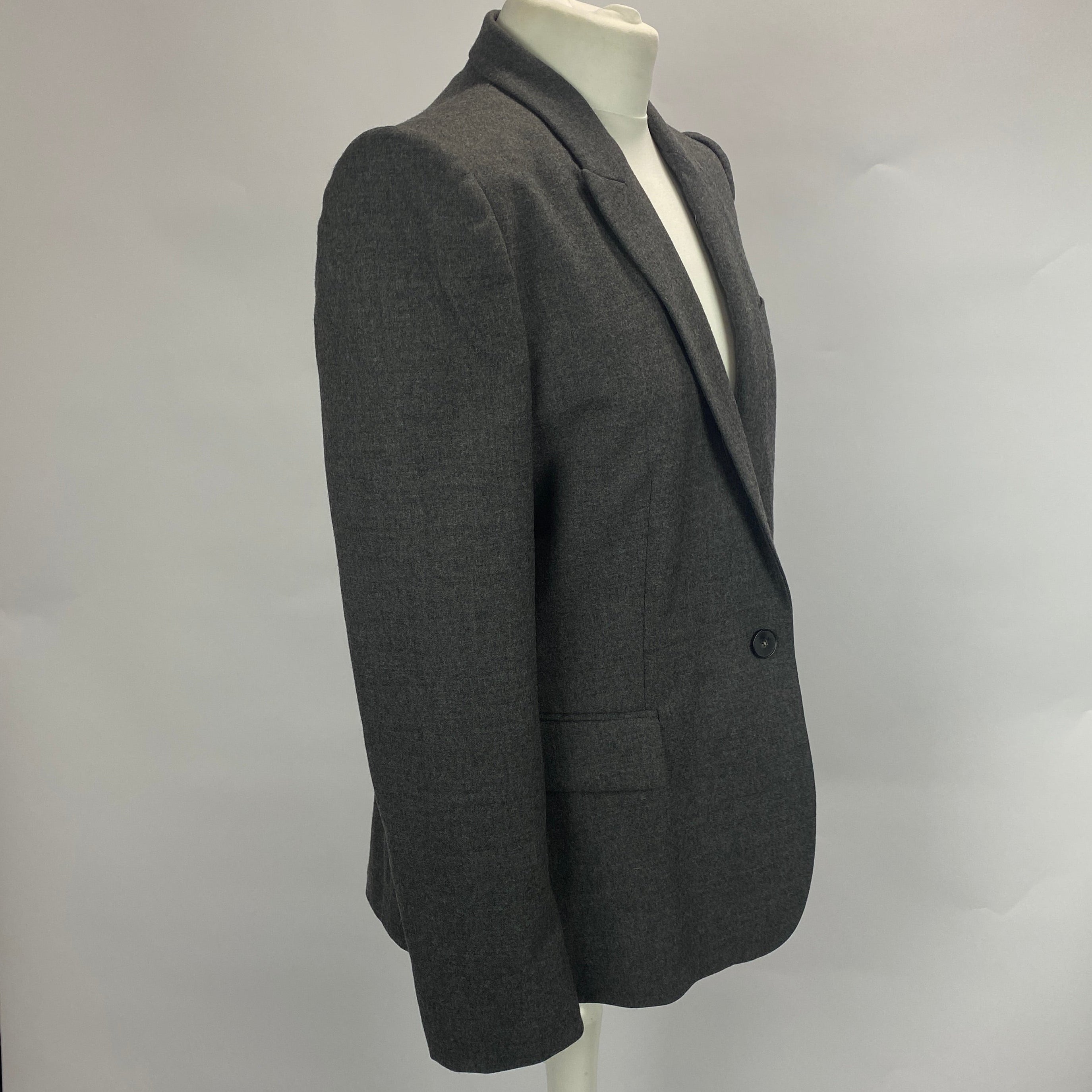 Stella McCartney Charcoal Wool Skinny Lapel Jacket M