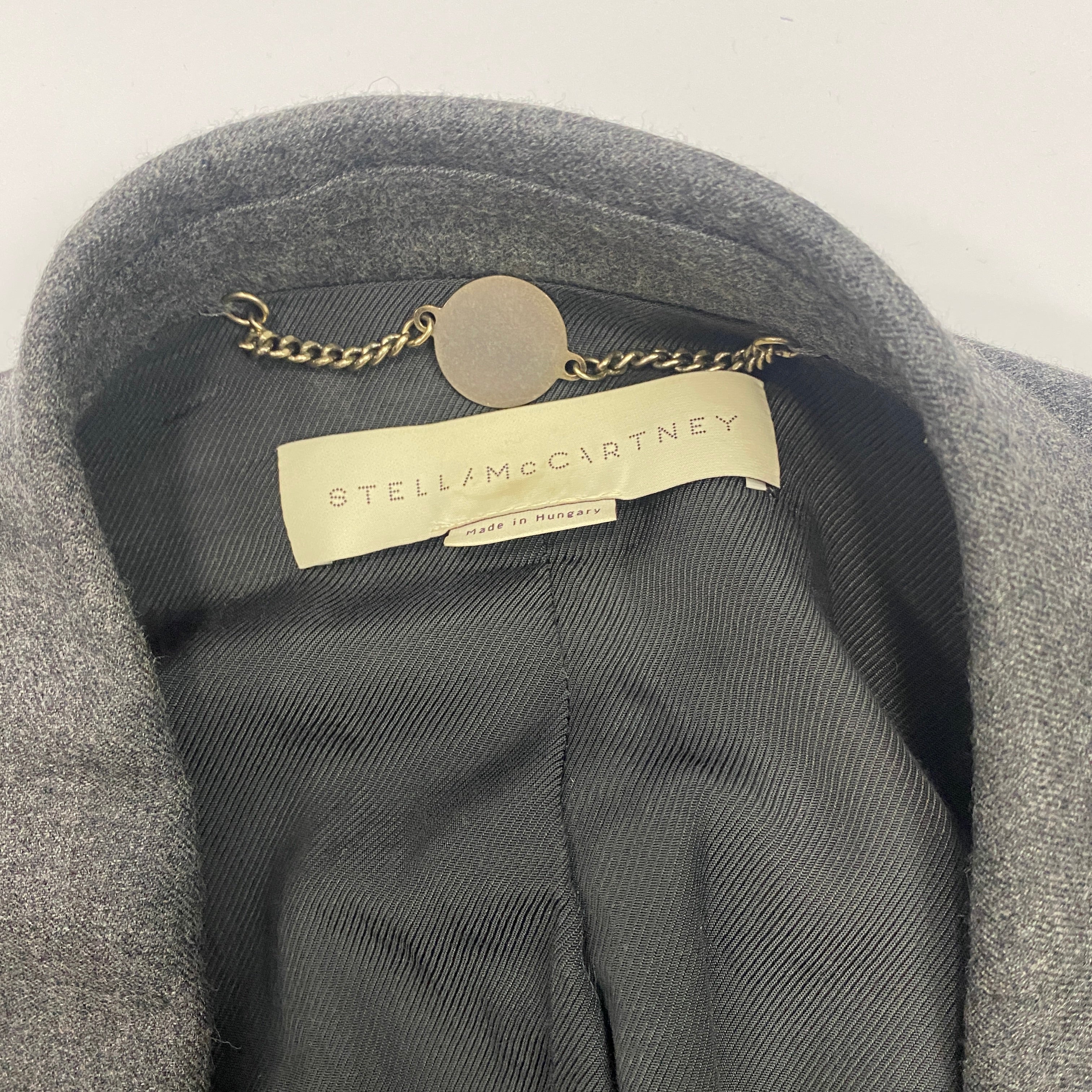 Stella McCartney Charcoal Wool Skinny Lapel Jacket M