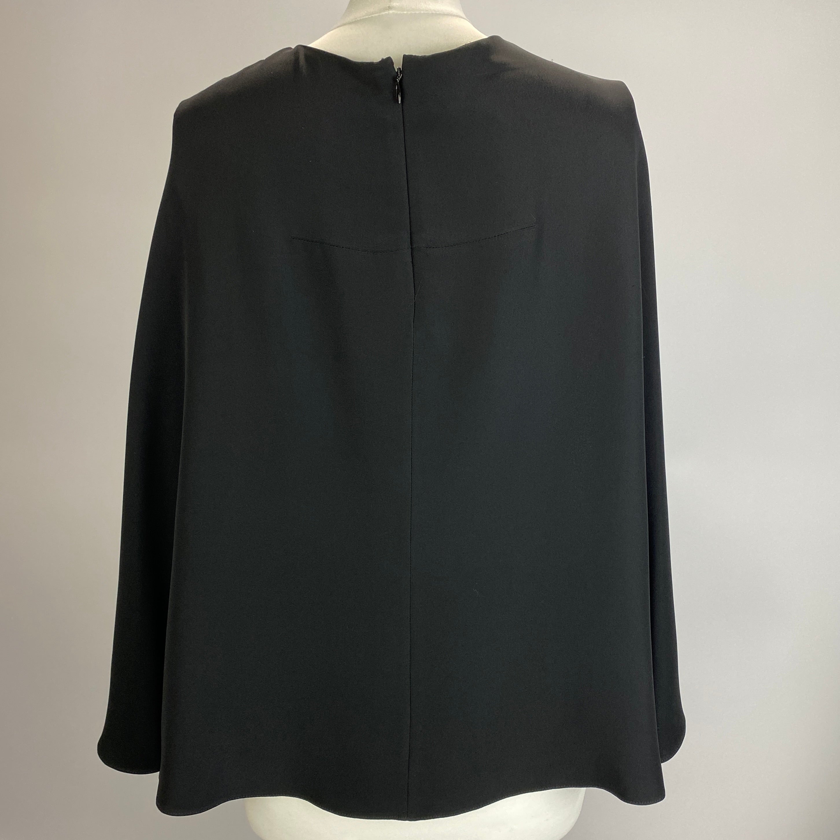 Armani Collezioni New Black Crepe Cape Top S