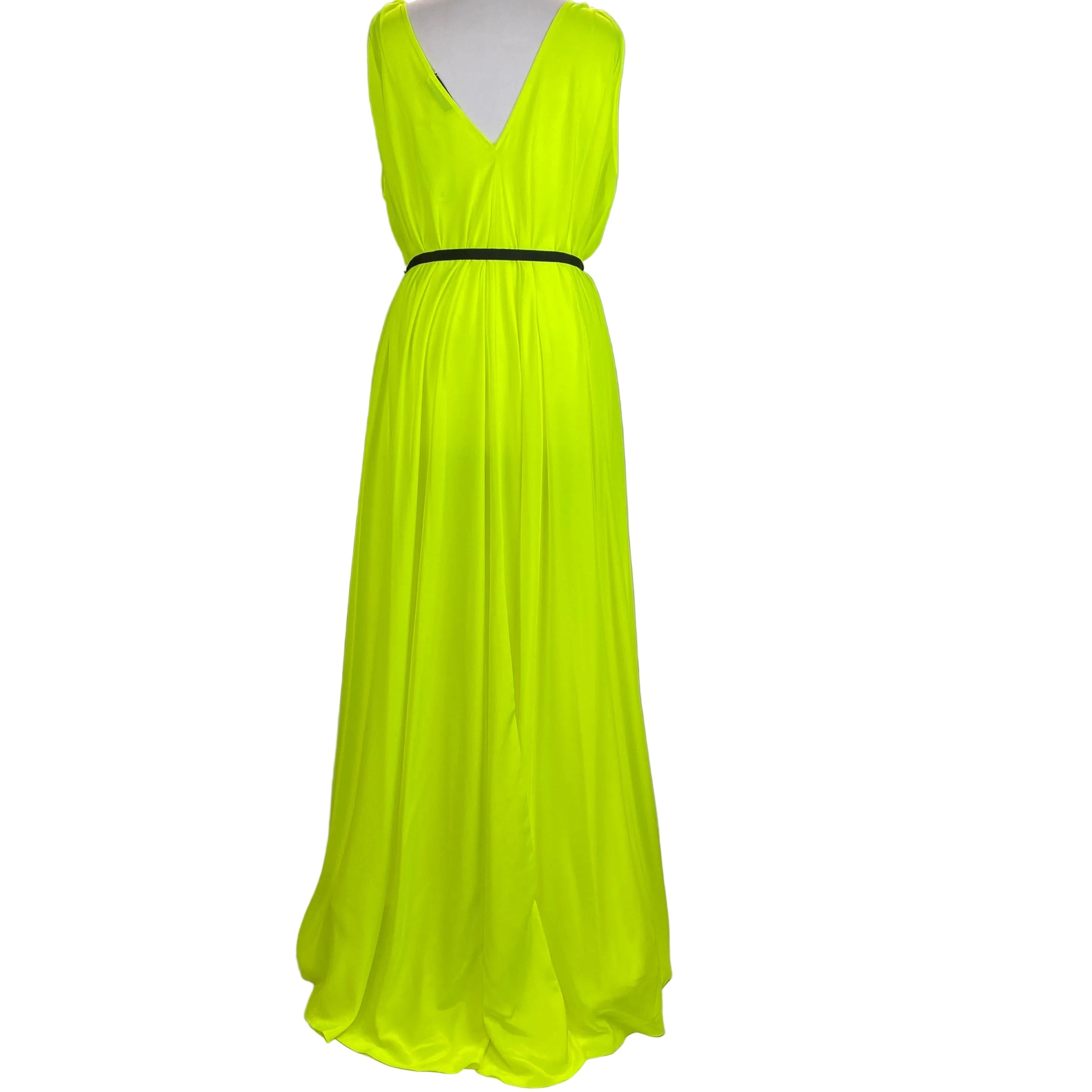 Serena Bute £295 Neon Yellow Silky Ibiza Maxi Dress O/S
