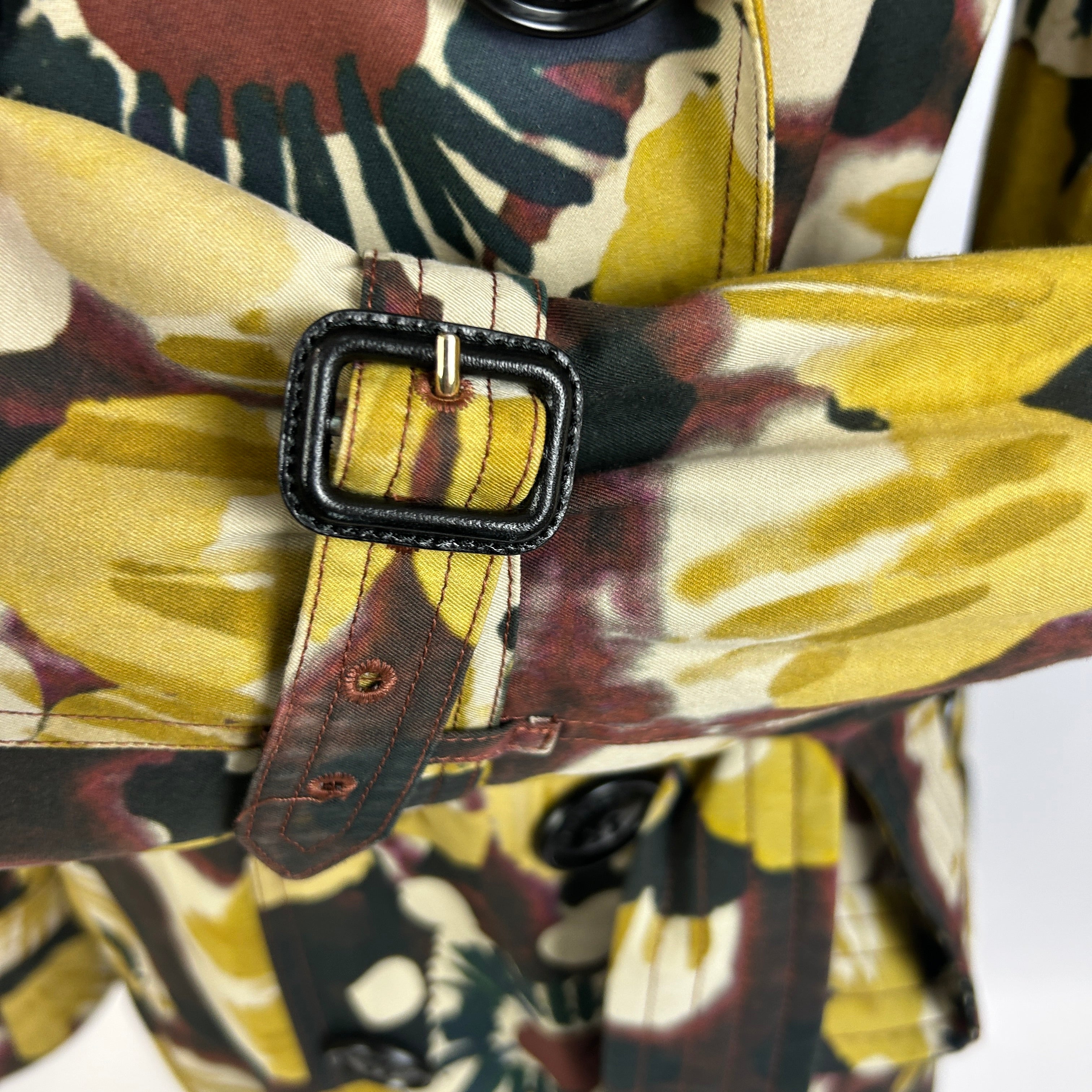 Burberry £1790 Painted Cotton Kensington Trench Coat S