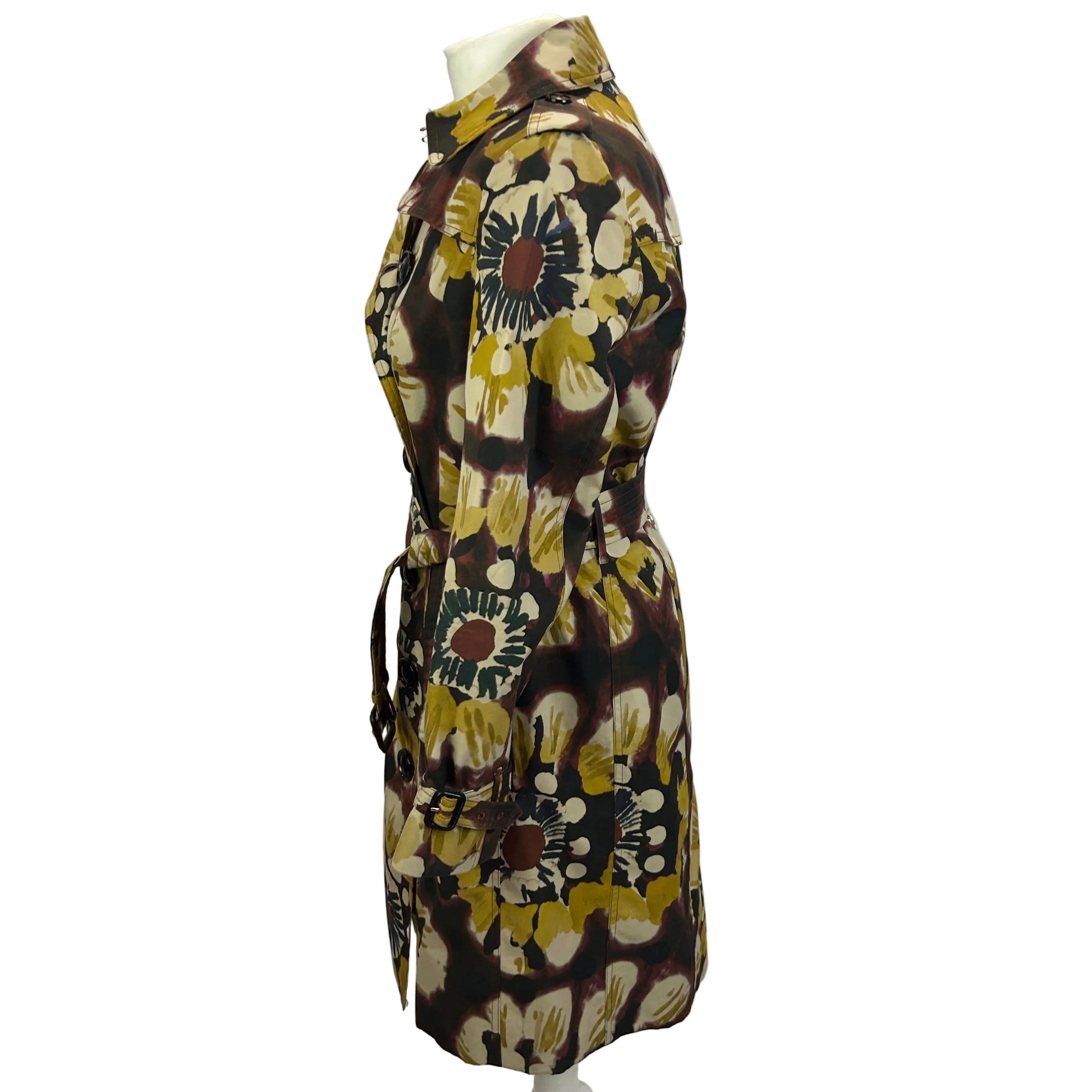 Burberry £1790 Painted Cotton Kensington Trench Coat S