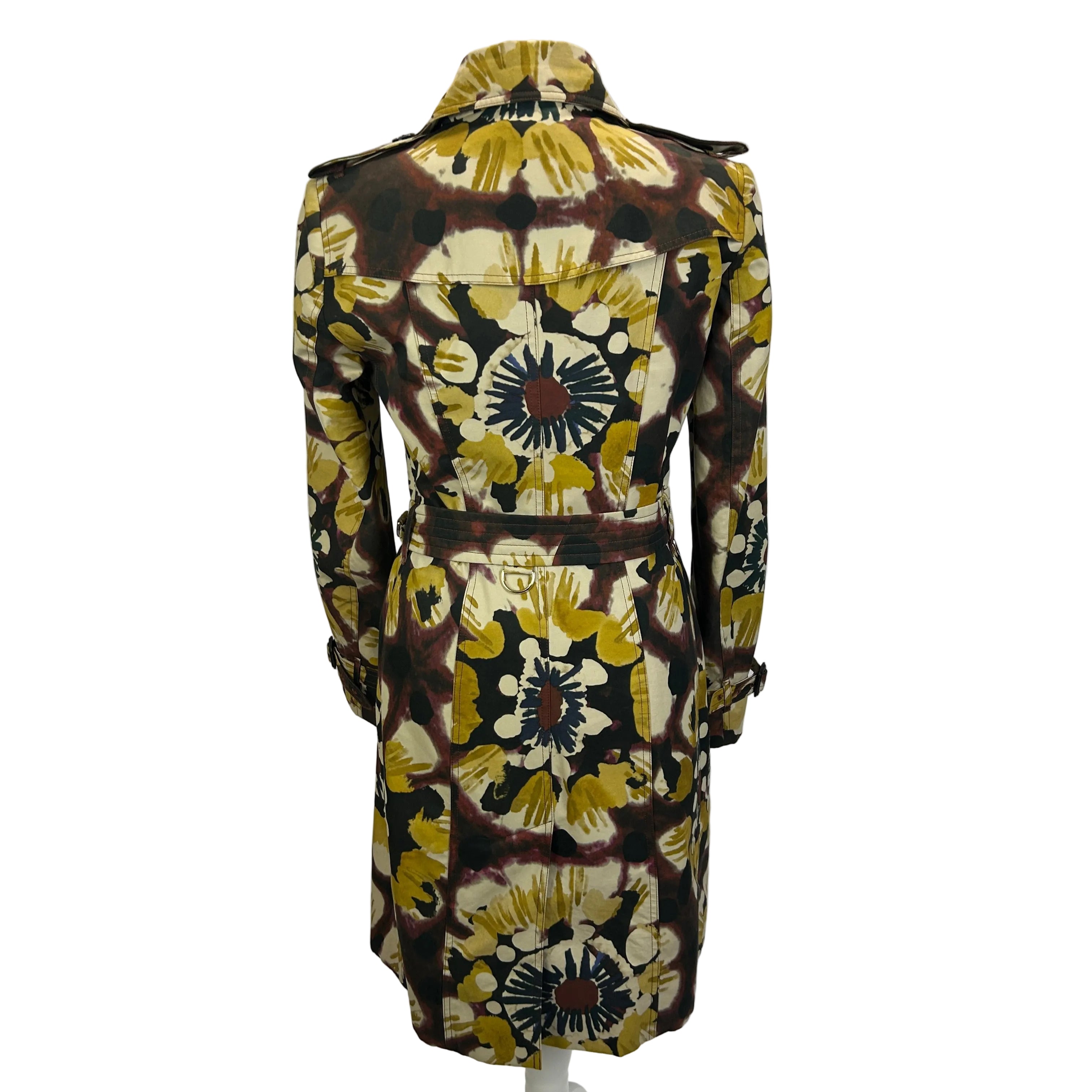 Burberry £1790 Painted Cotton Kensington Trench Coat S