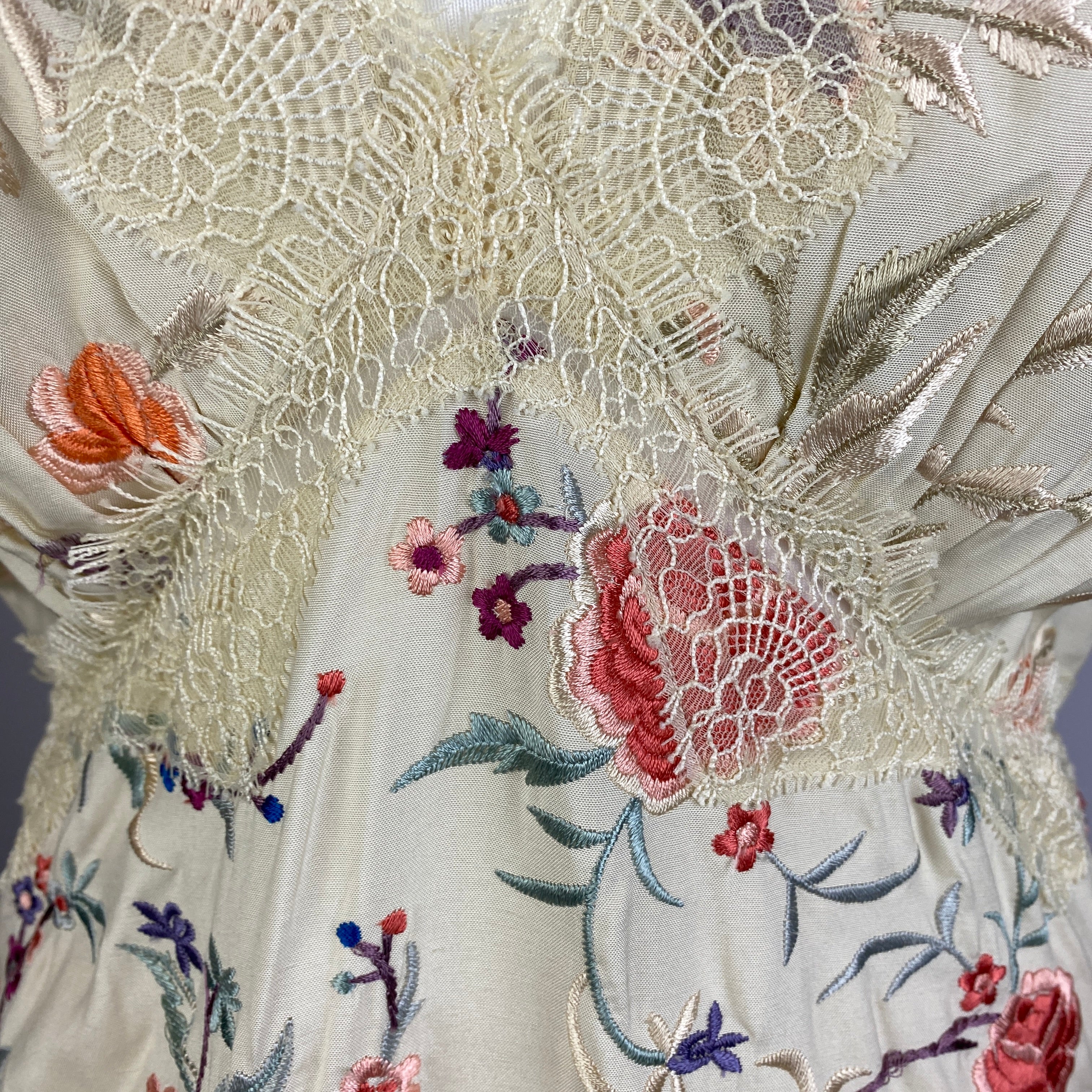 Sea New York New £440 Cream Embroidered Lace Edge Tea Dress L
