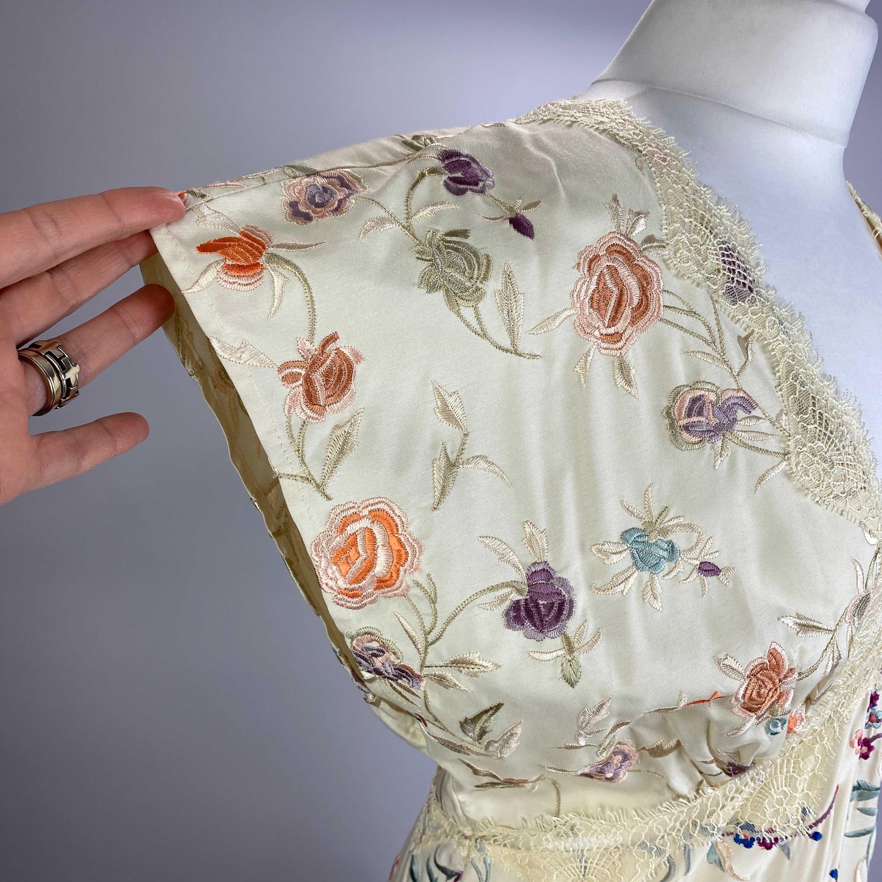 Sea New York New £440 Cream Embroidered Lace Edge Tea Dress L