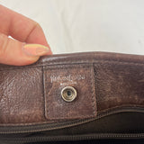Yves Saint Laurent Chocolate Leather Mombassa Messenger Bag