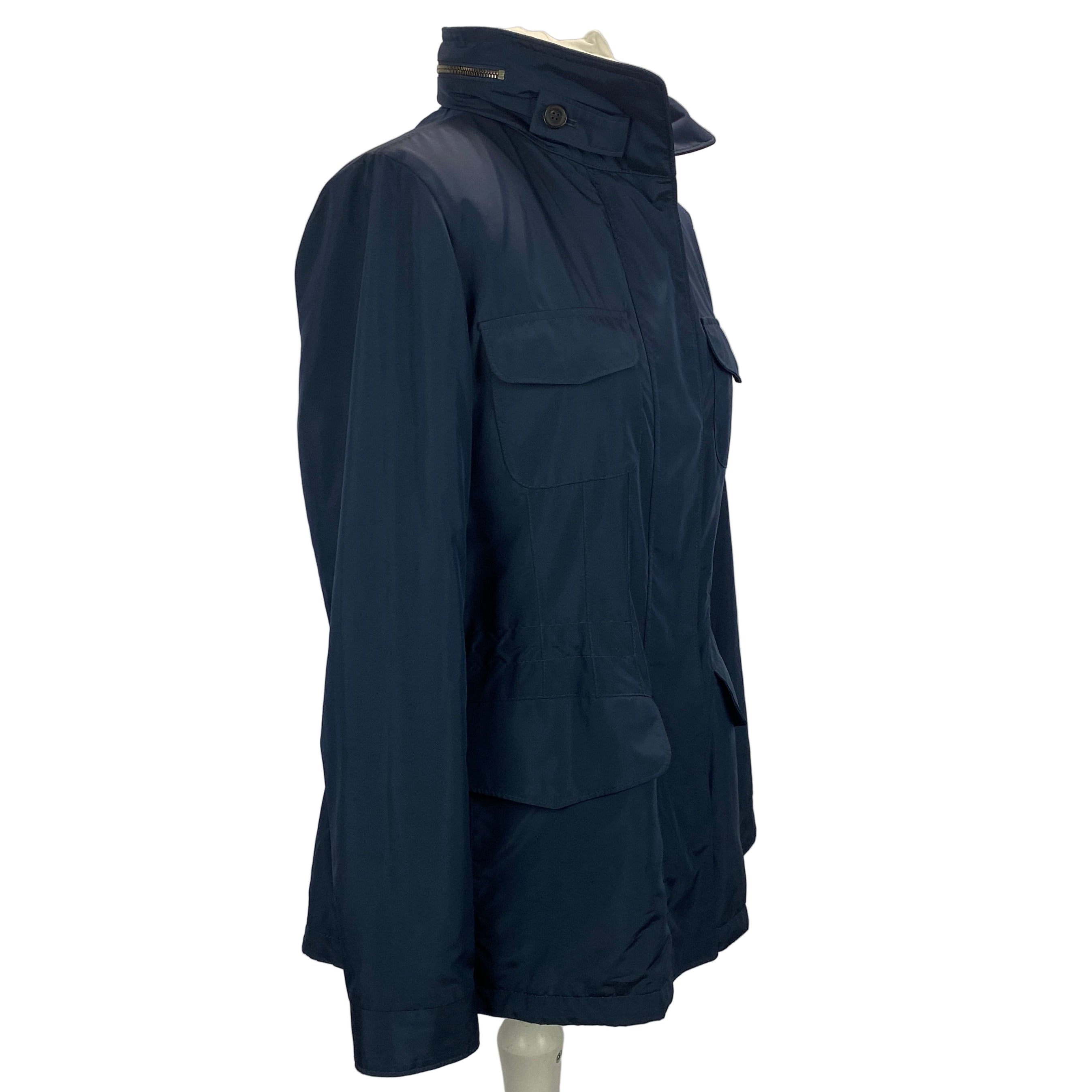 Loro Piana £3450 Navy Drawstring Cashmere-Lined Anorak M