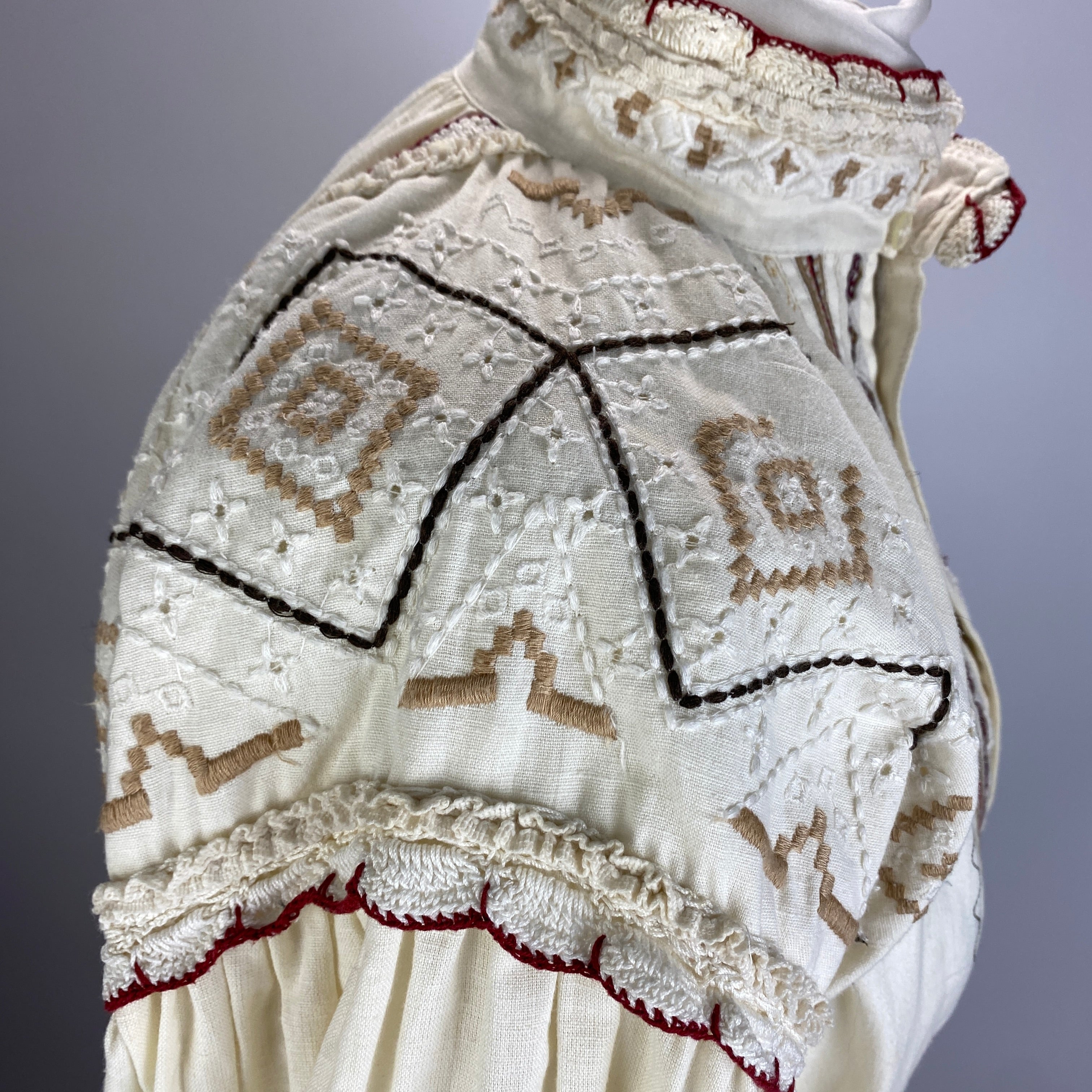 Etro Cream Embroidered Cotton Tunic Midi Dress M