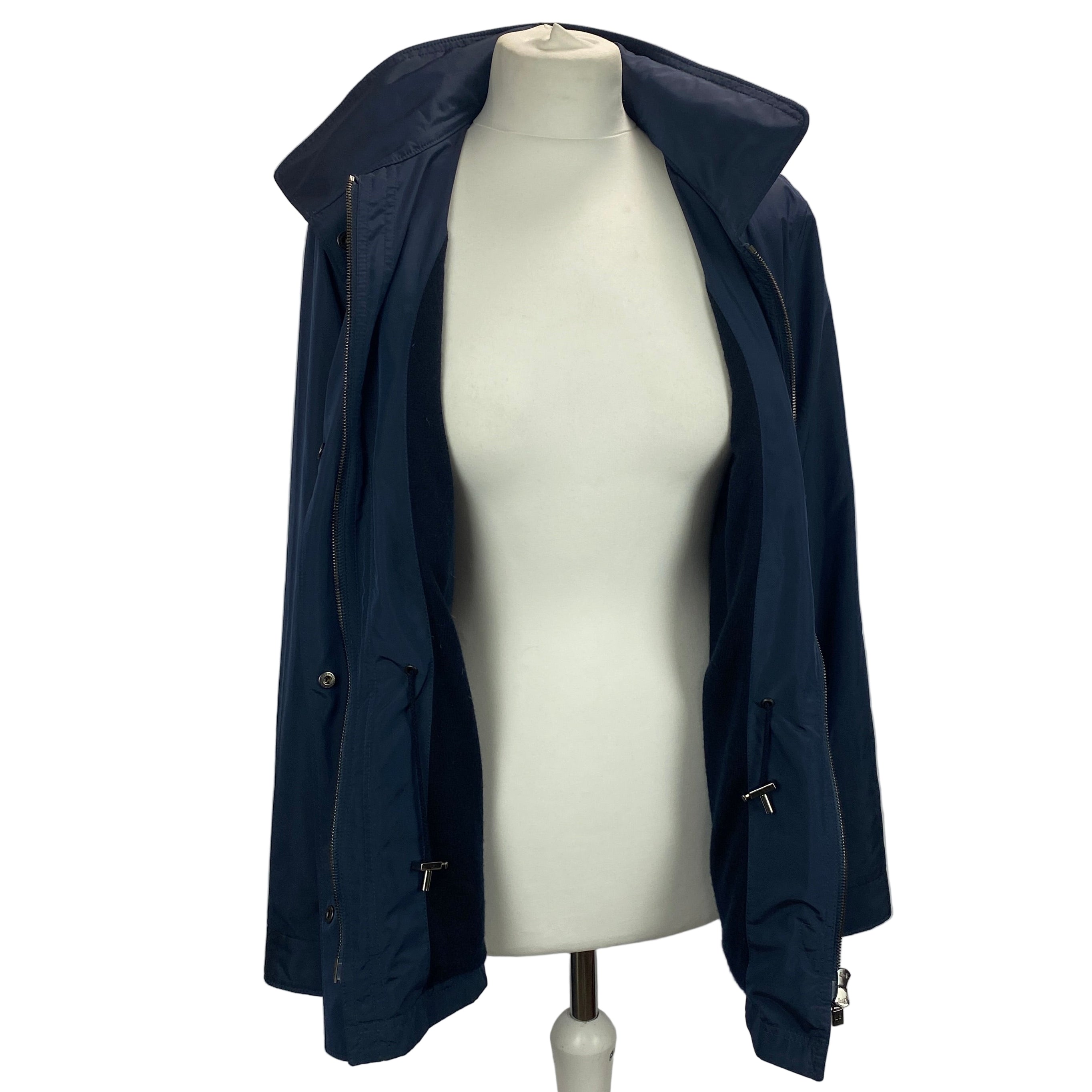 Loro Piana £3450 Navy Drawstring Cashmere-Lined Anorak M