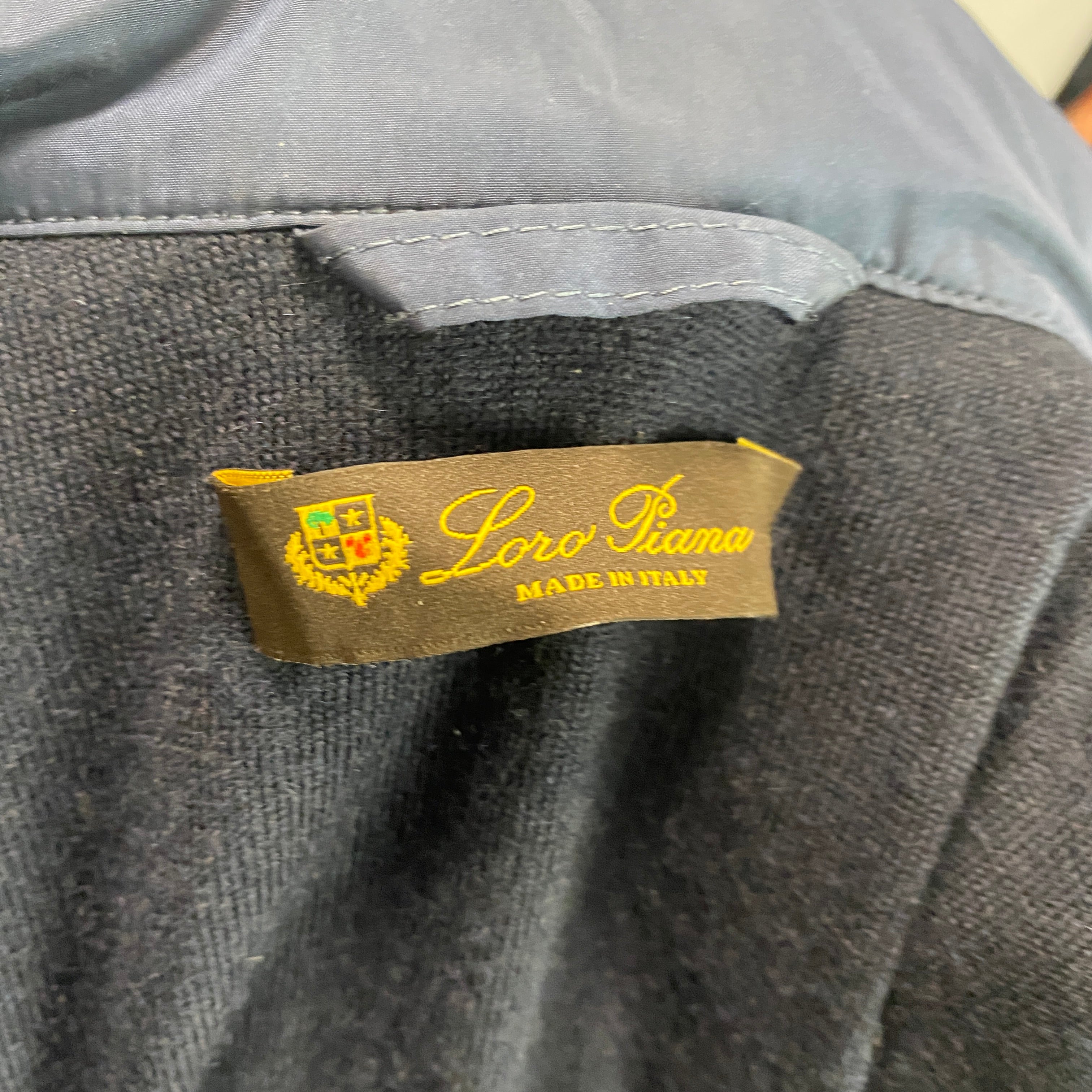 Loro Piana £3450 Navy Drawstring Cashmere-Lined Anorak M